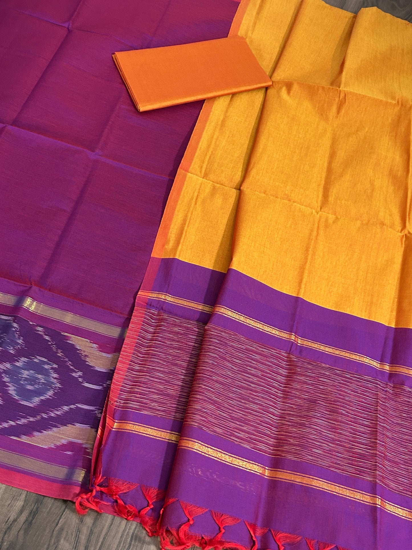 Ikat Cotton Silk Dress Material