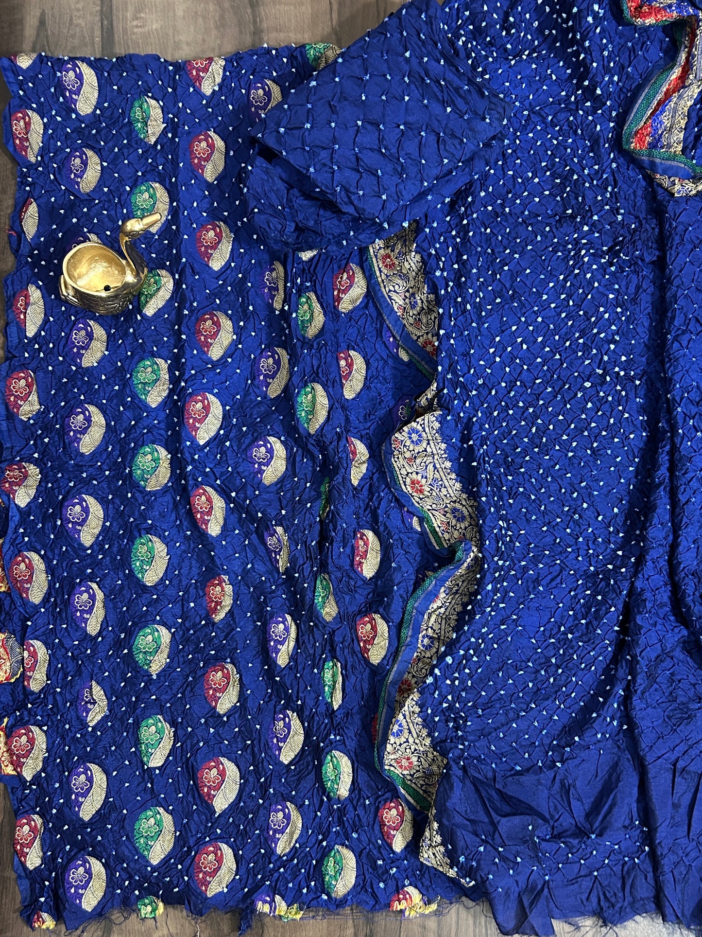 Gadwal Silk Bandhej Dress Material