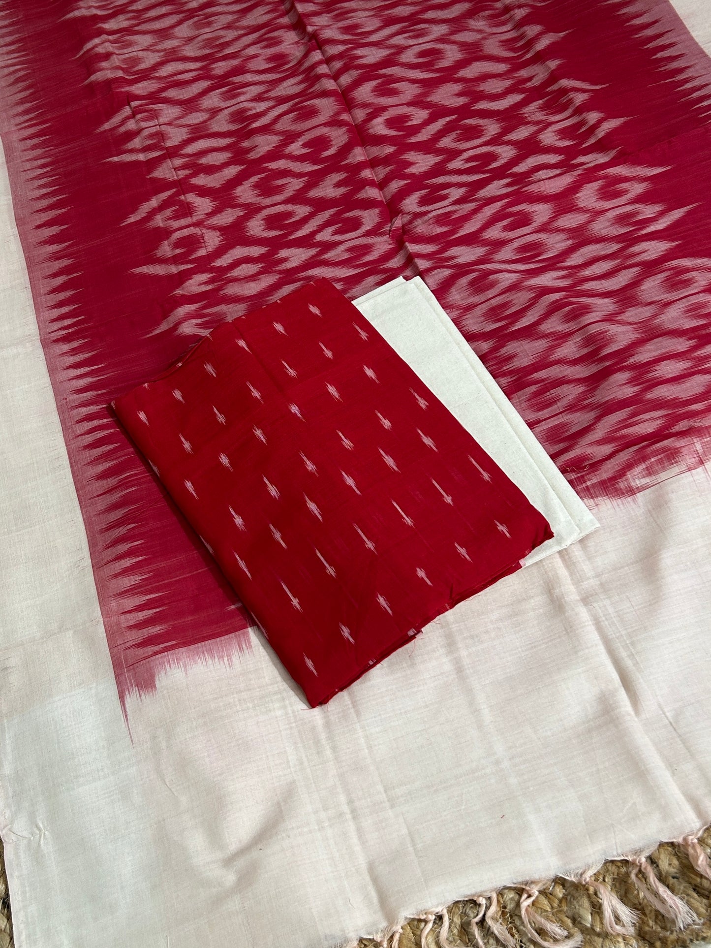 Double Ikat Mercerised Cotton Dress Material