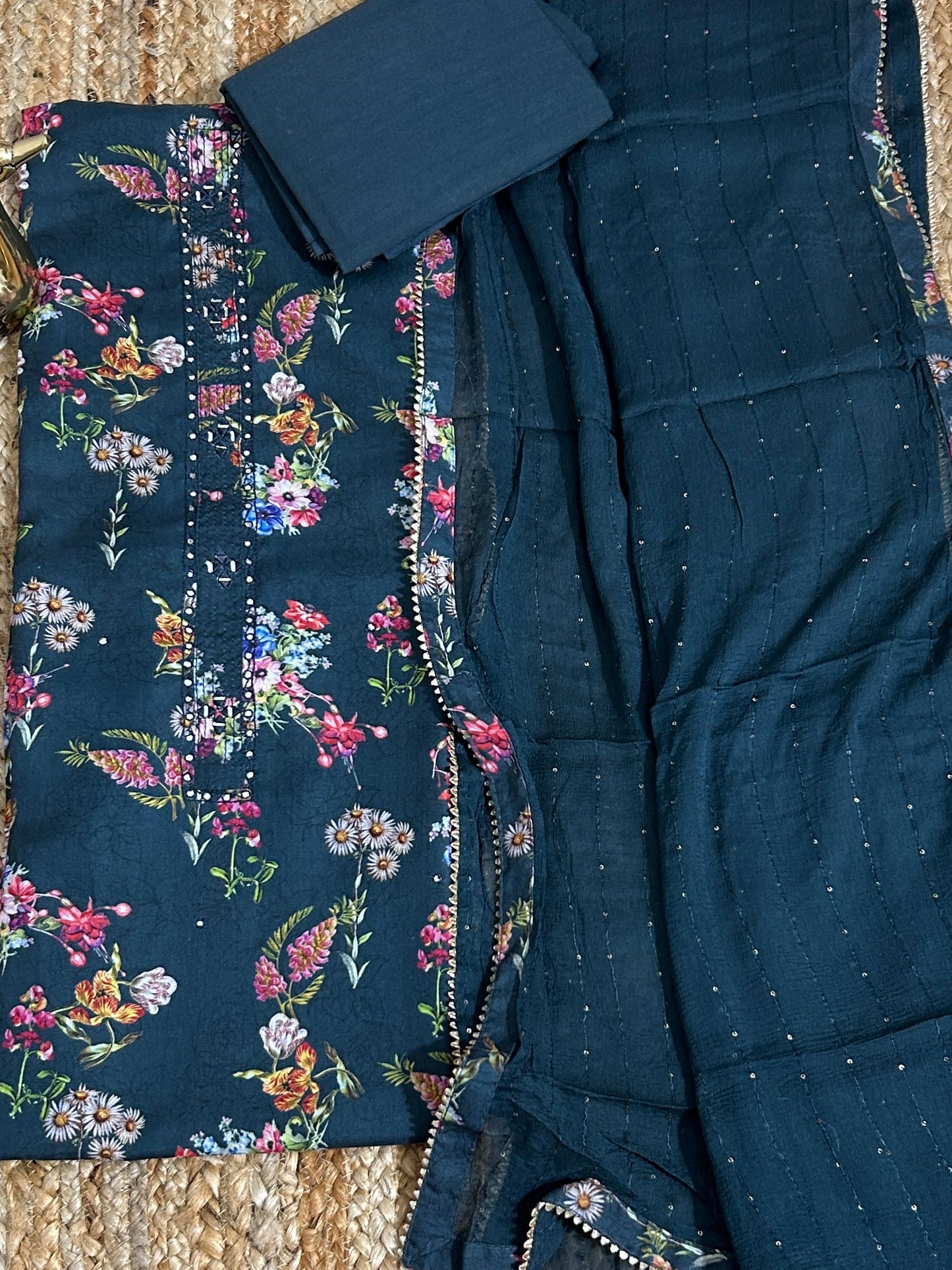Cotton Dress Material with Pure Chiffon Dupatta *