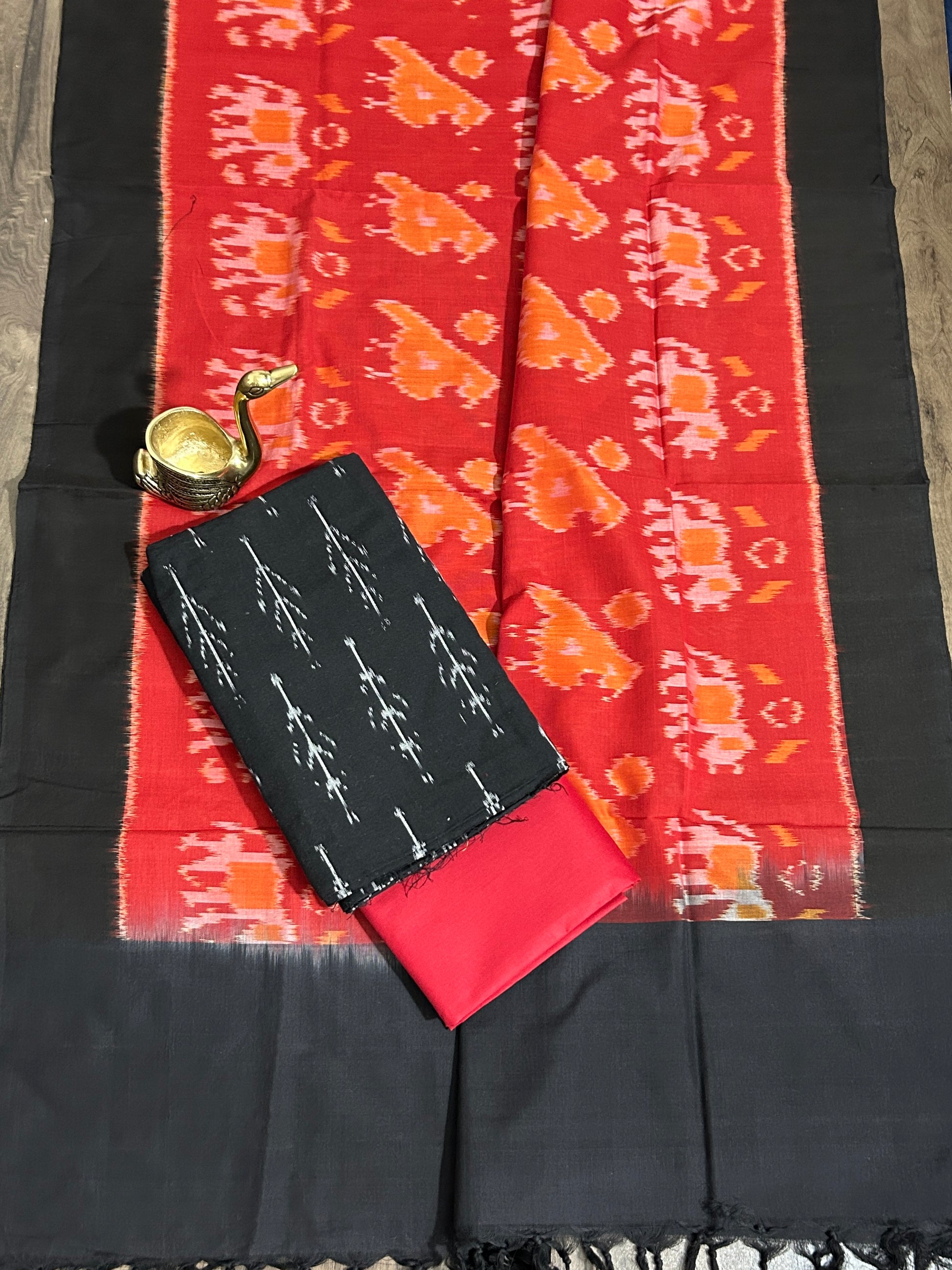 Double Ikat Mercerized Cotton Dress Material
