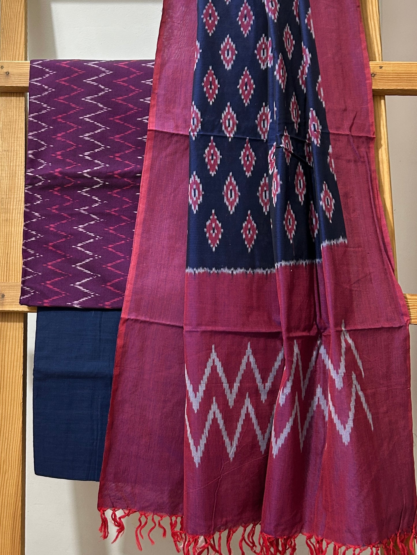 Double Ikat Mercerised Cotton Dress Material