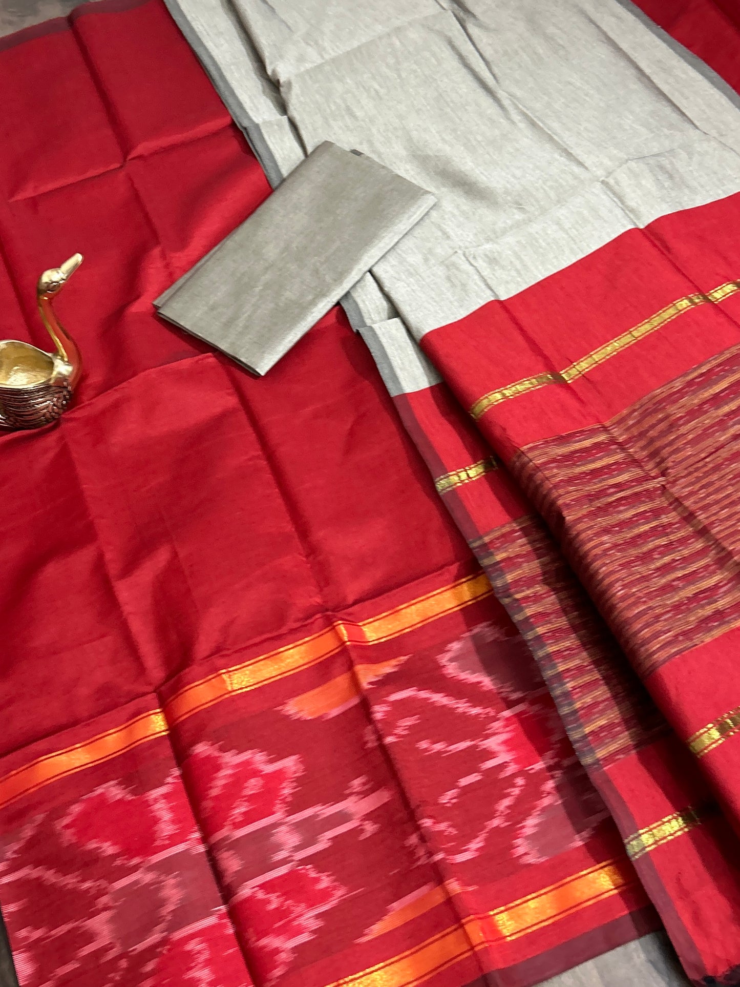 Ikat Cotton Silk Dress Material