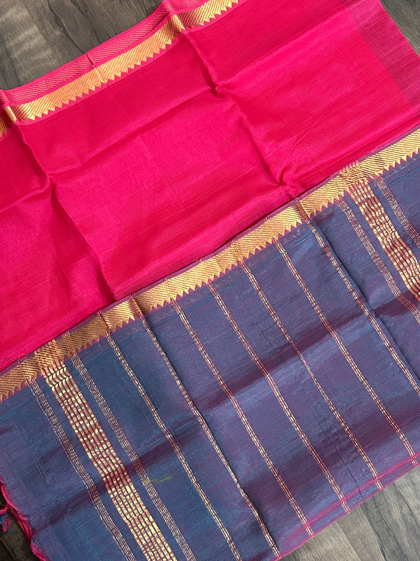 Mangalagiri Silk Cotton Saree with Nizaam Border #