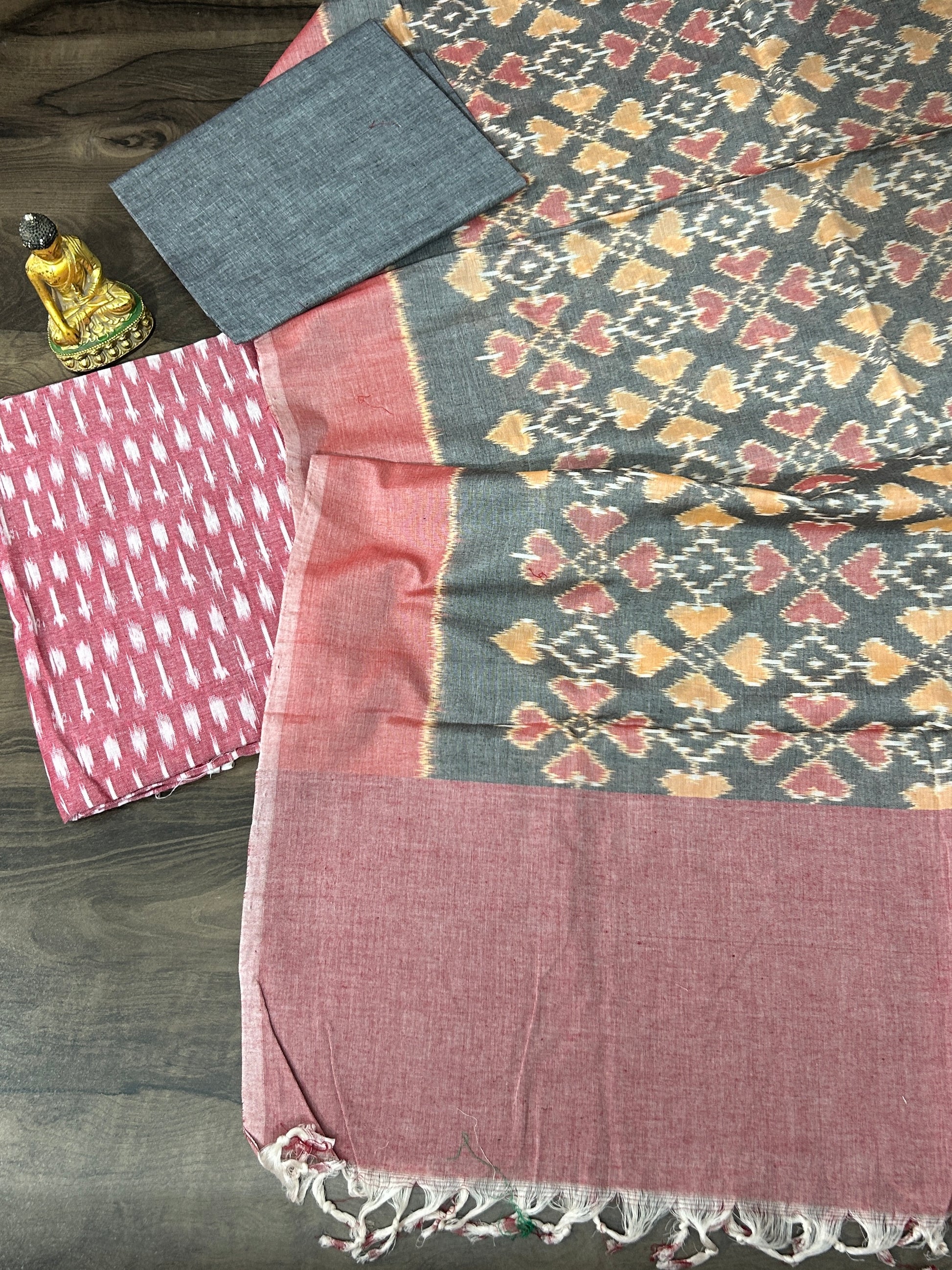Ikat Mercerised Cotton Dress Material