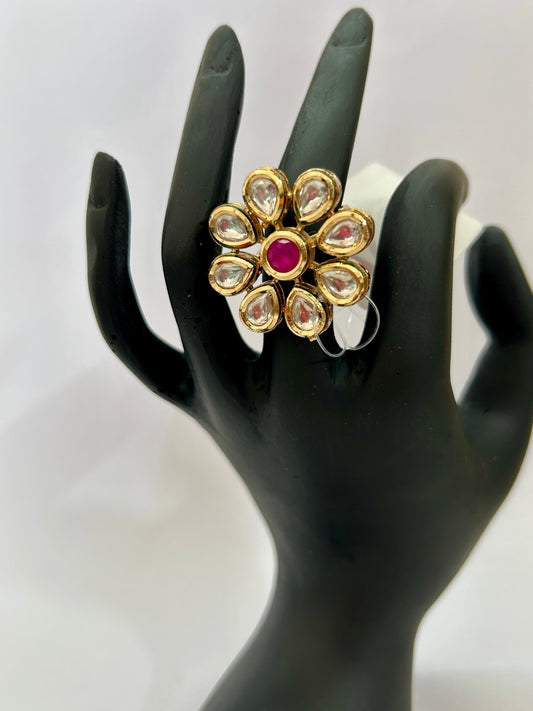 kundan cocktail ring