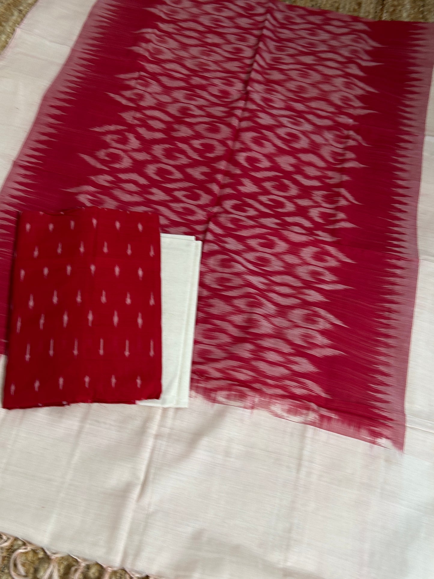 Double Ikat Mercerised Cotton Dress Material