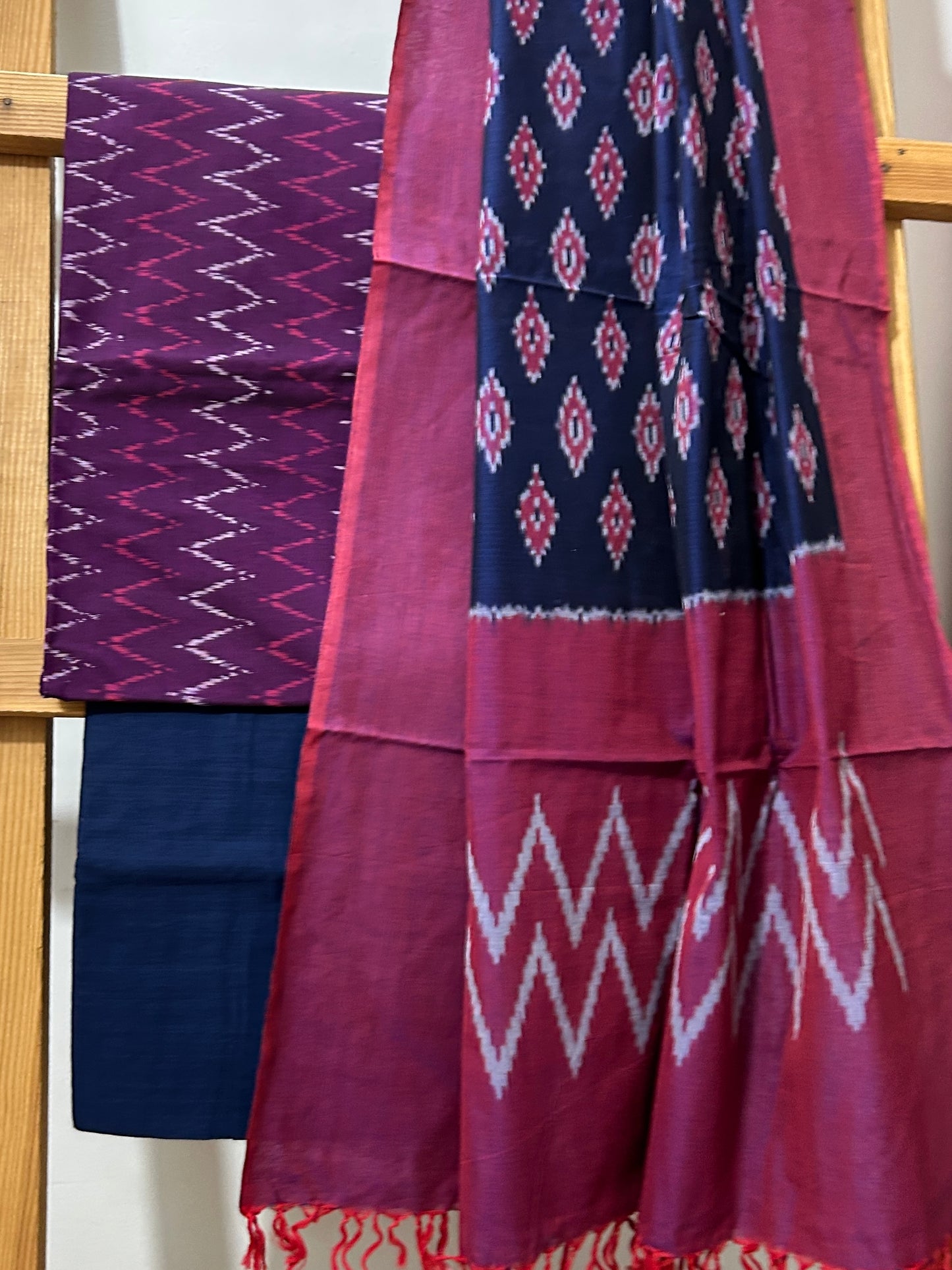 Double Ikat Mercerised Cotton Dress Material