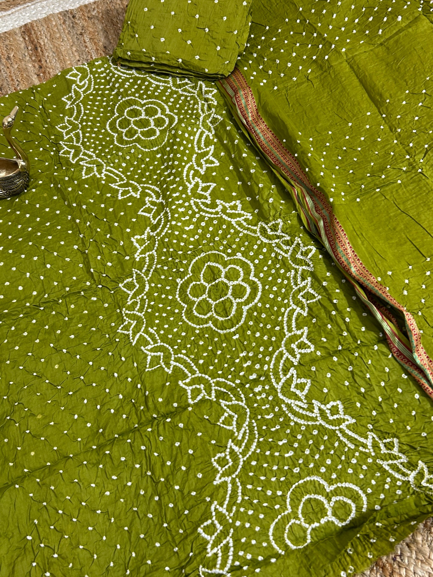 Bandhej Satin Cotton Dress Material