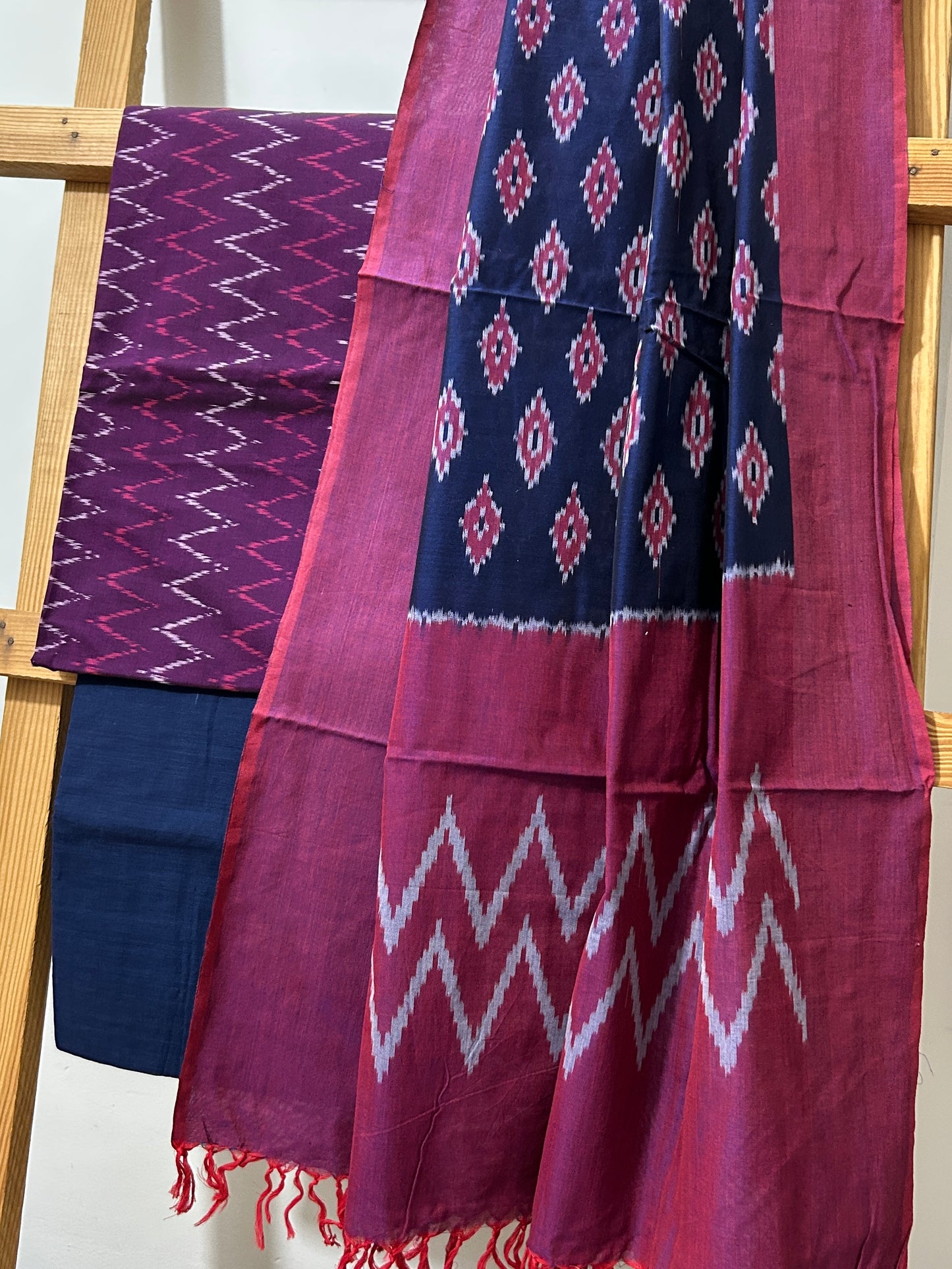 Double Ikat Mercerised Cotton Dress Material