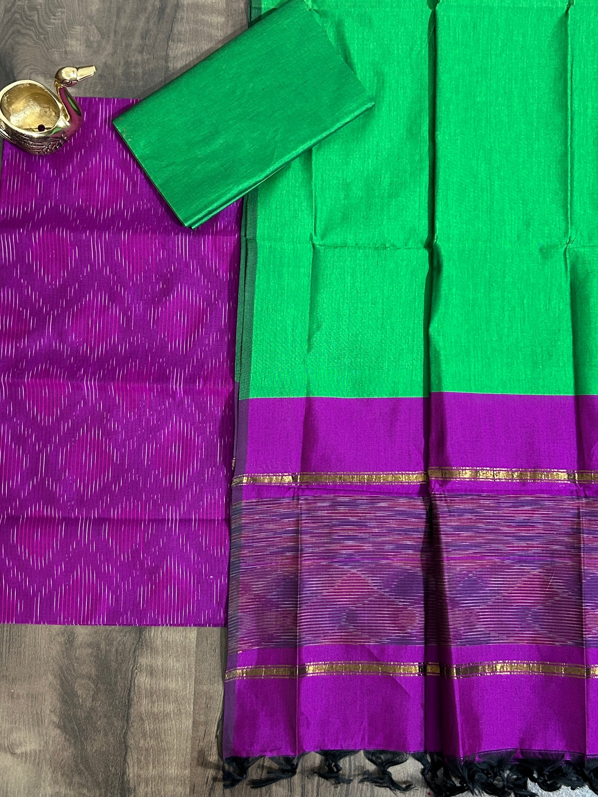 Ikat Cotton Silk Dress Material