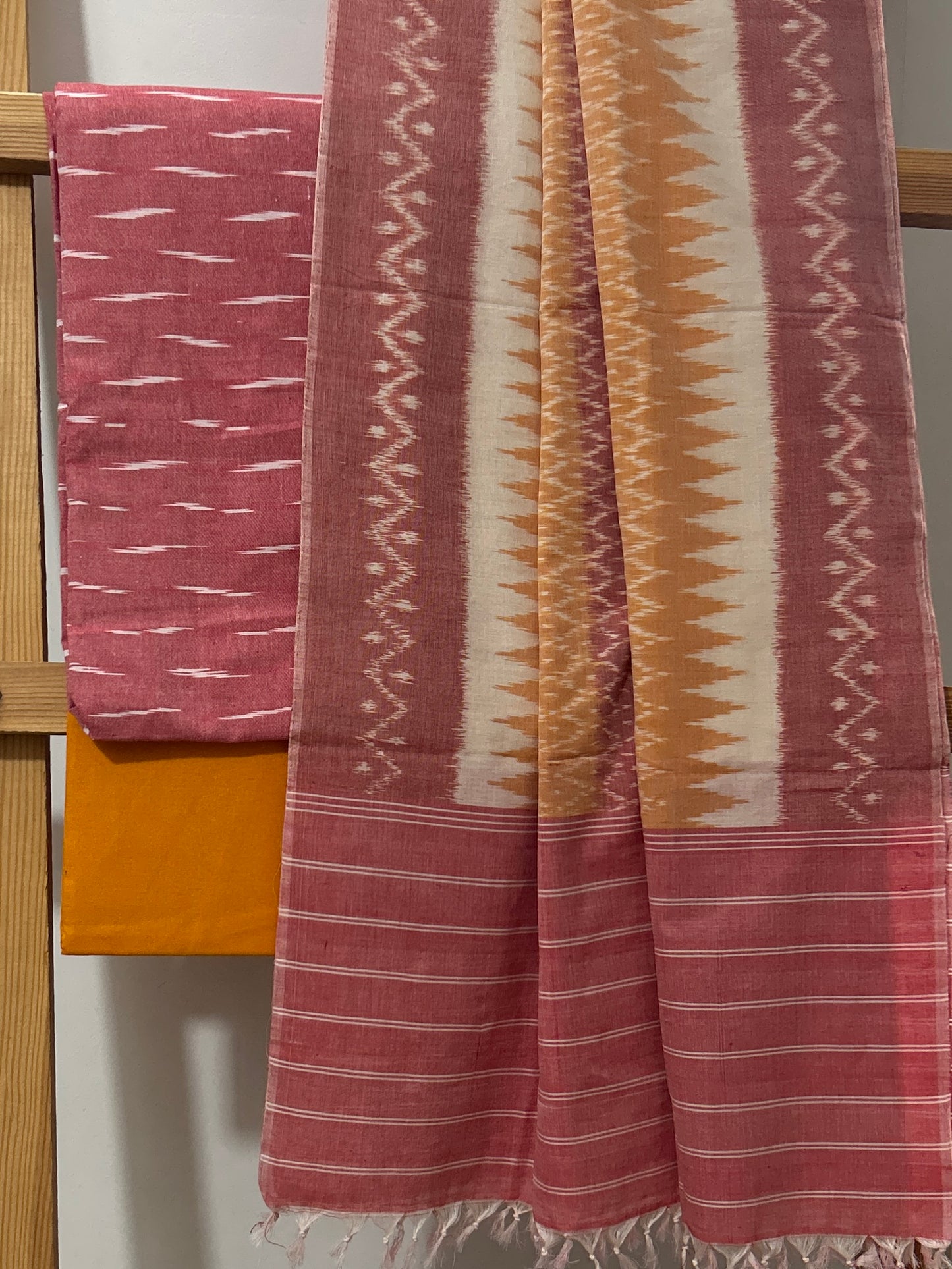 Double Ikat Mercerized Cotton Dress Material