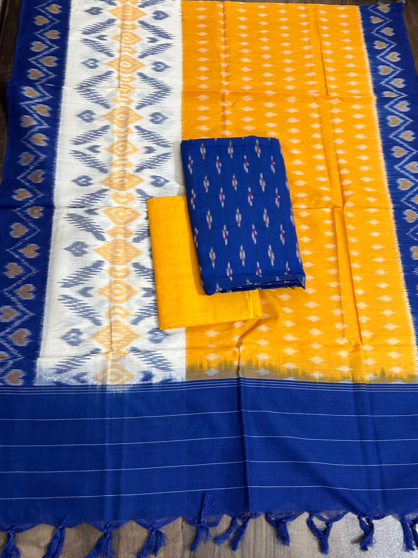 Double Ikat Cotton Dress Material