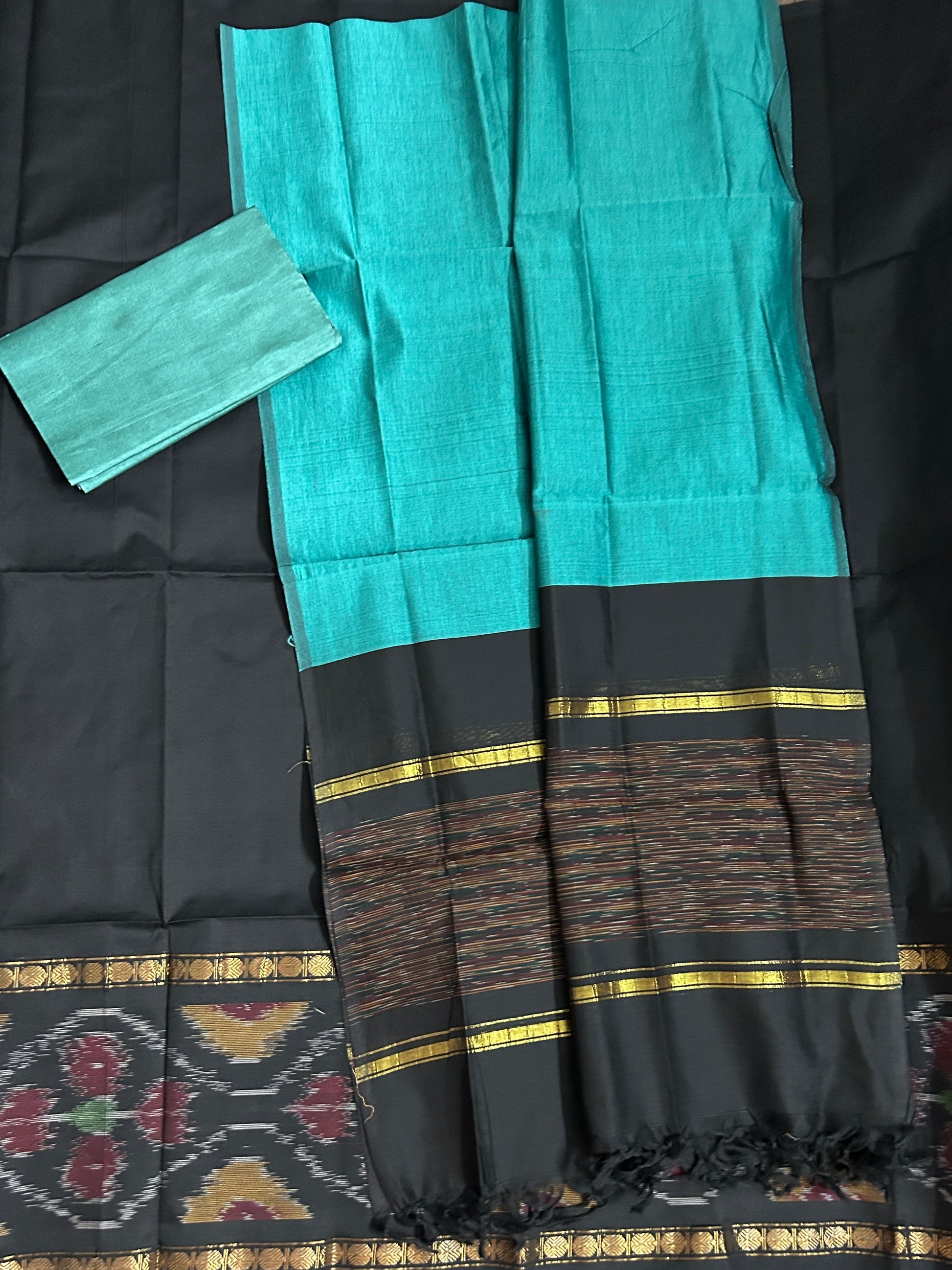 Ikat Cotton Silk Dress Material