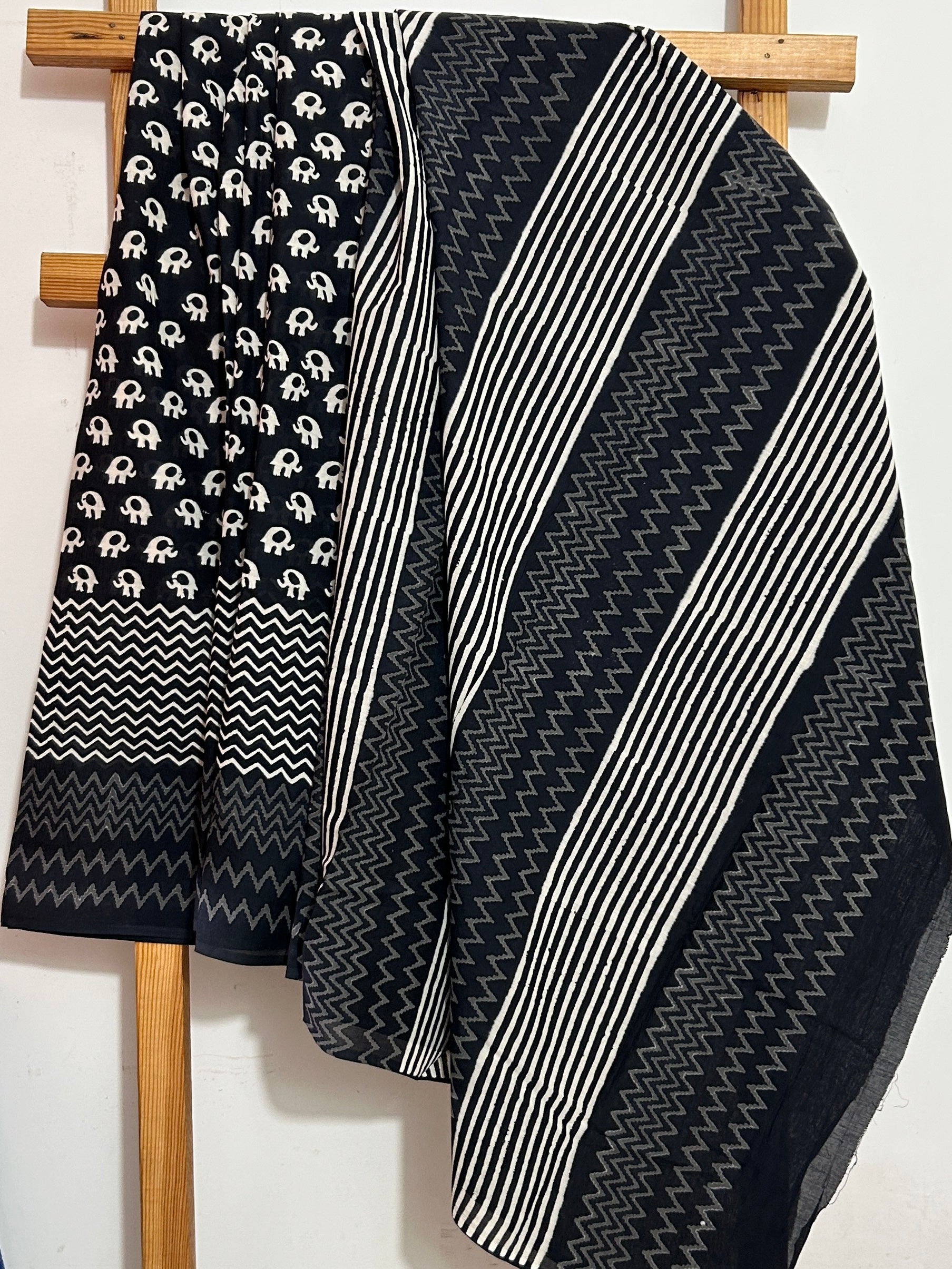 Hand BlockPrint Cotton Saree with Blouse