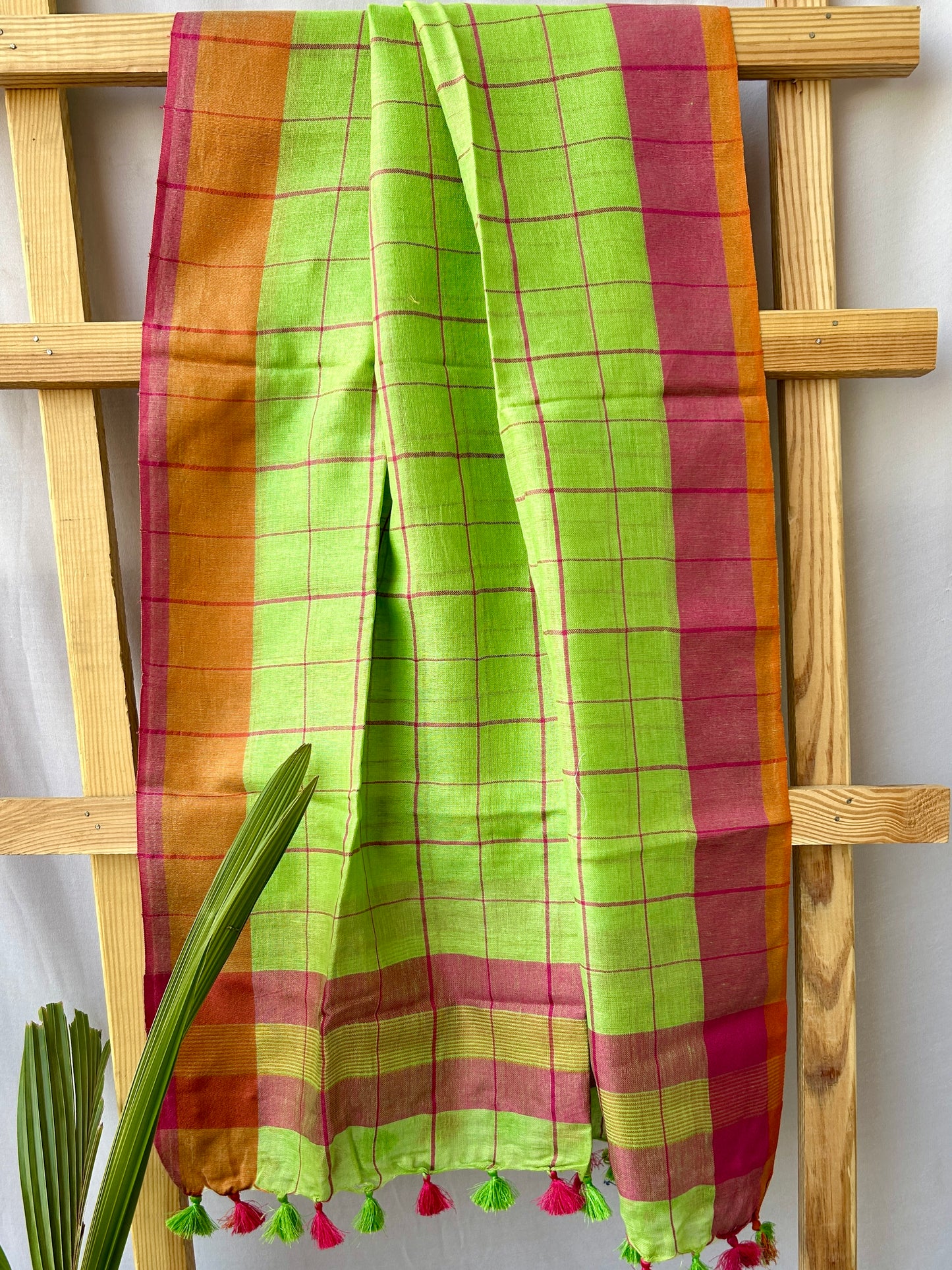 Pure Linen Dupatta with tassels *