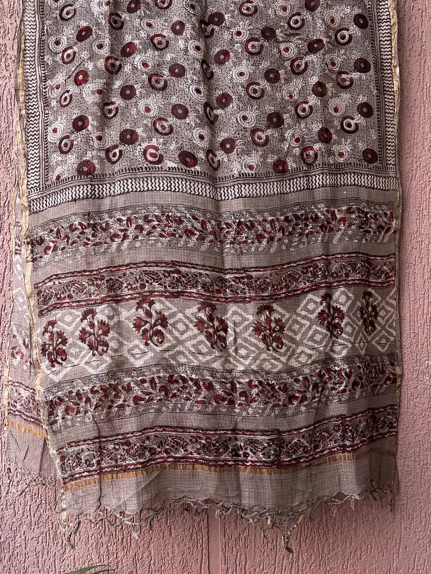 Pure Kota doriya hand block printed dupatta