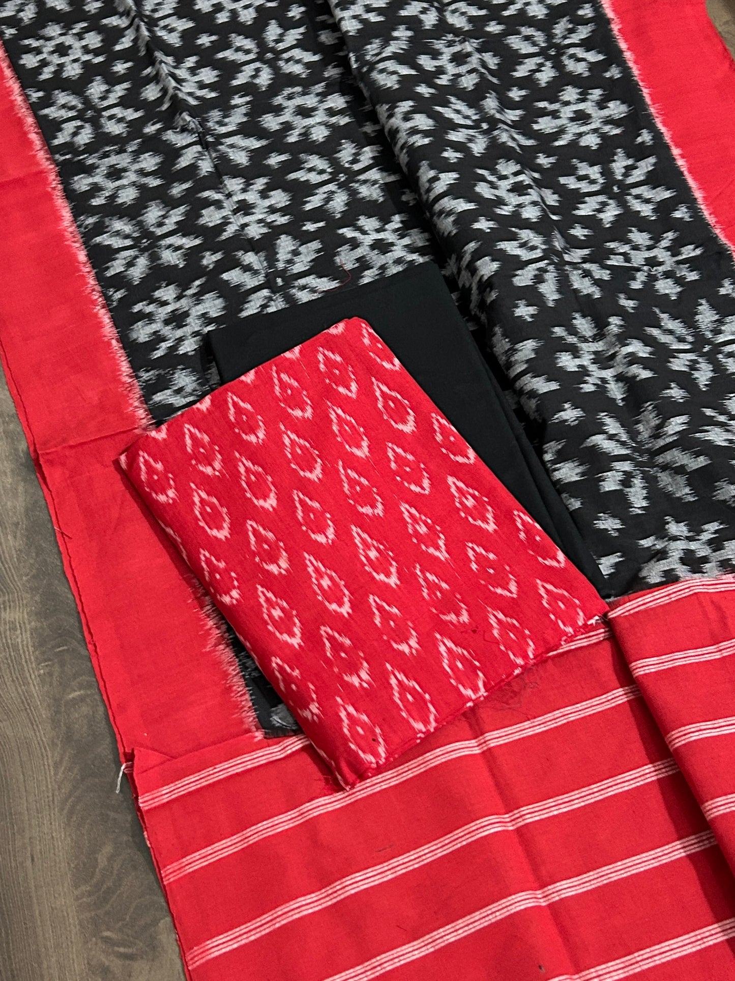 Telia Rumal Double Ikat Mercerized Cotton Dress Material