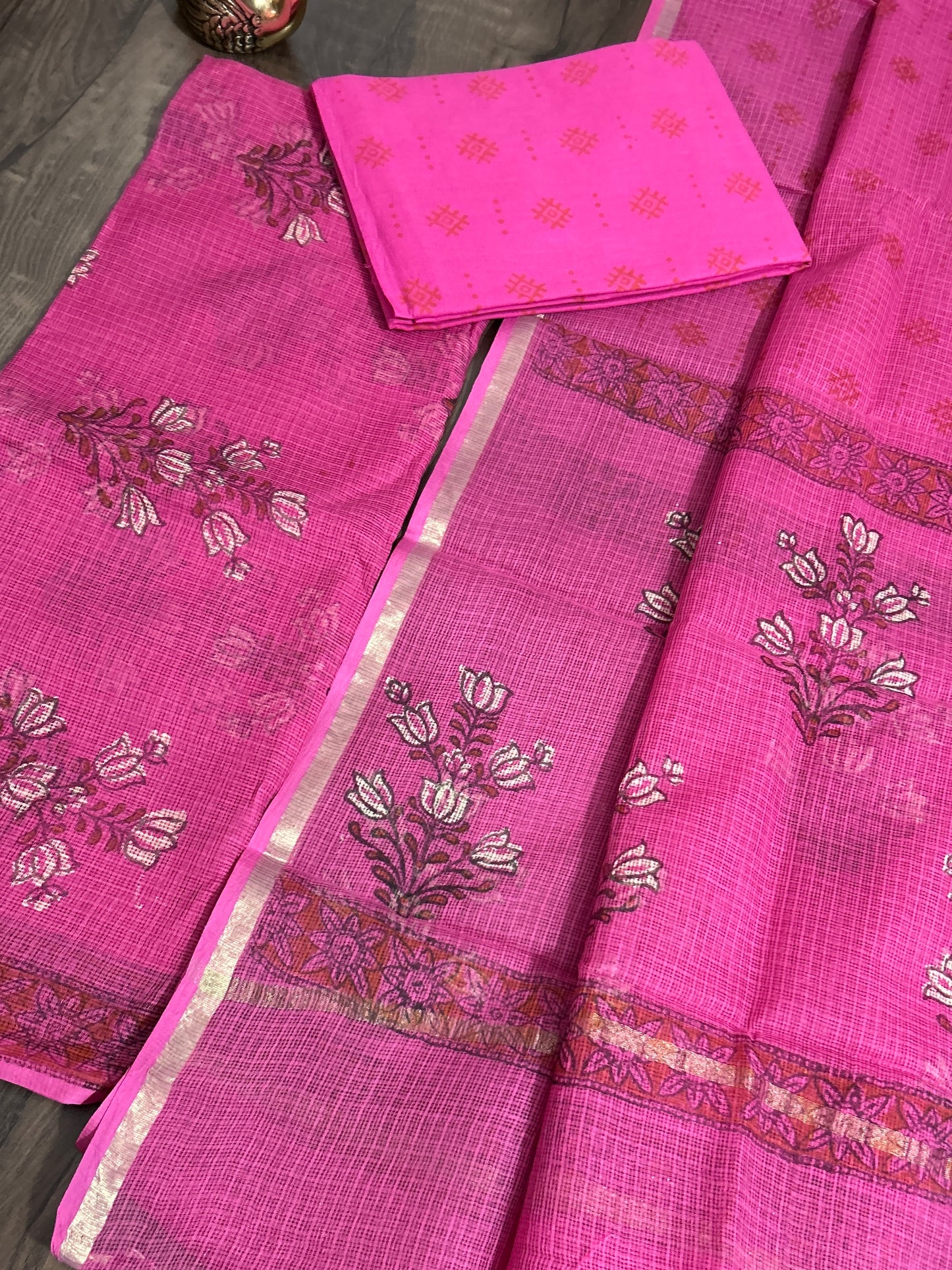 Hand Block Print Kota Cotton Dress Material