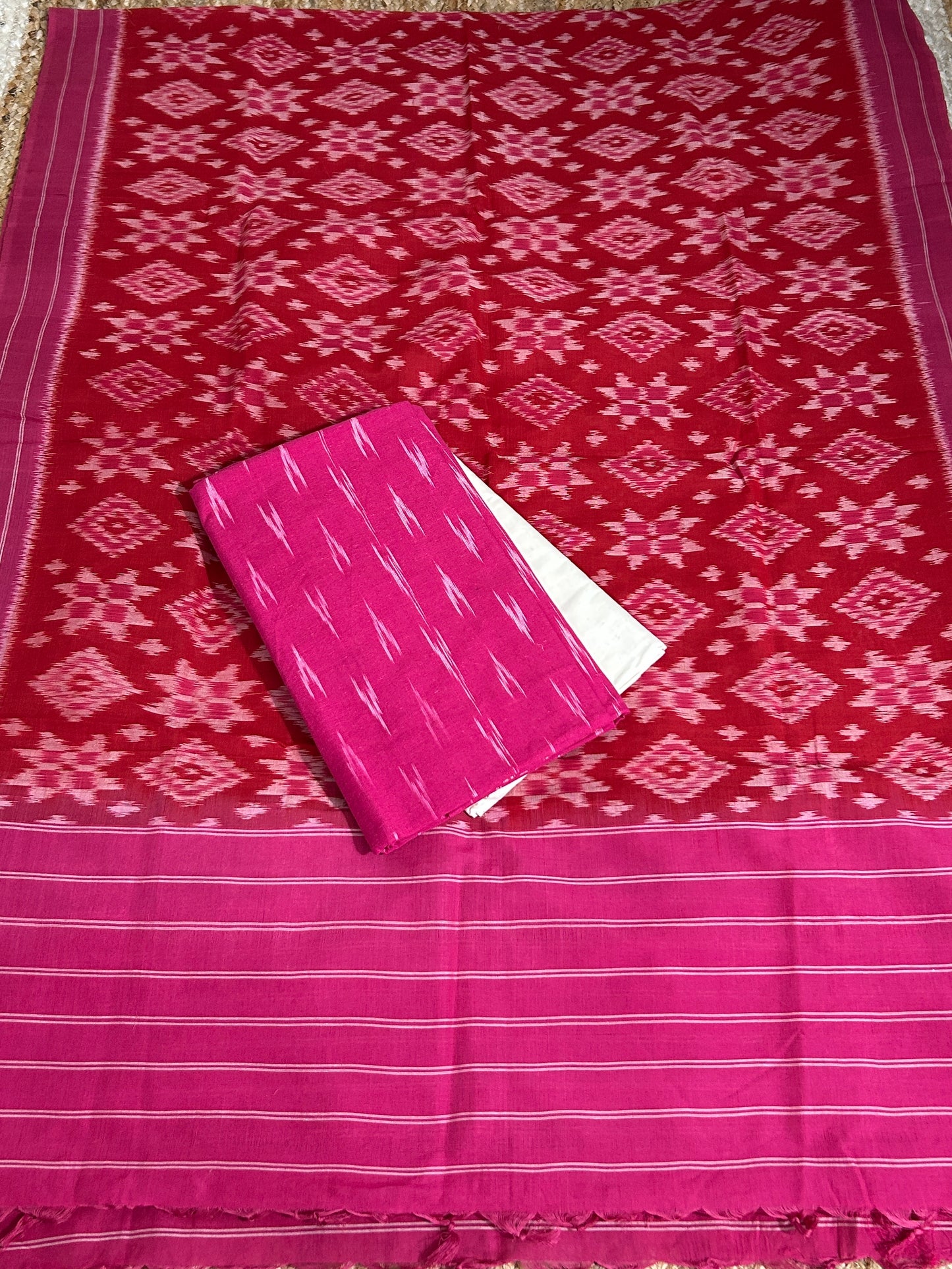 Double Ikat Cotton Dress Material