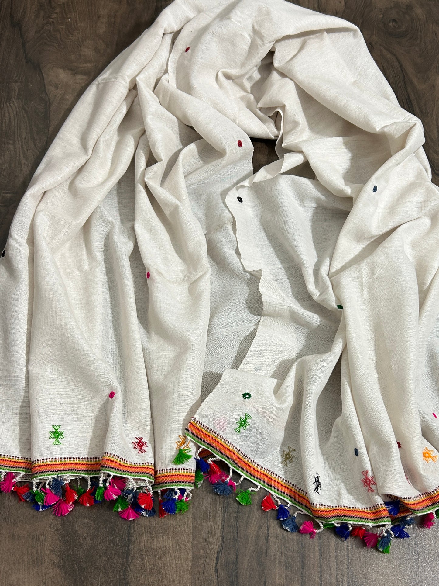 Bhujodi Cotton Mirror Work Dupatta