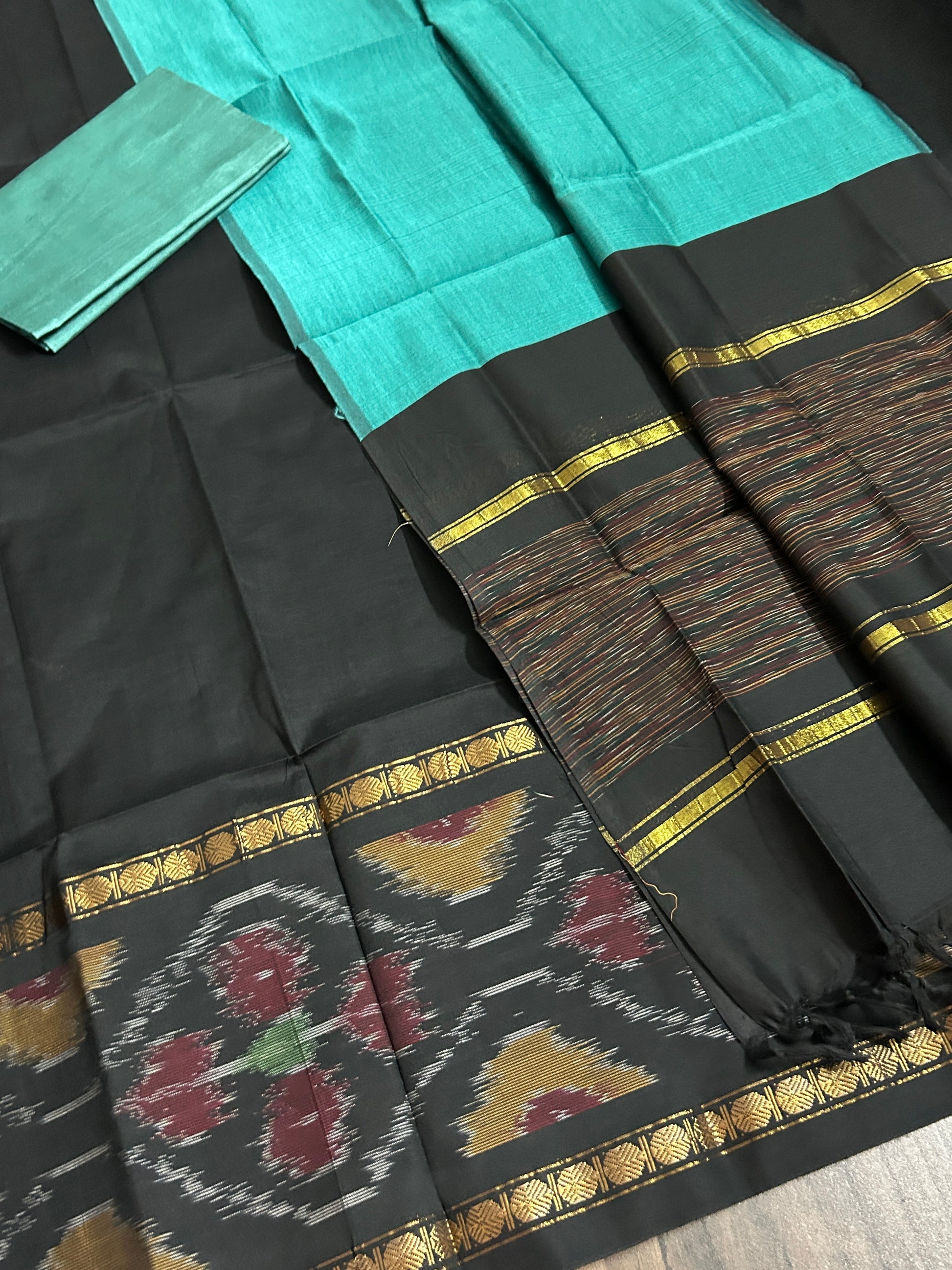 Ikat Cotton Silk Dress Material