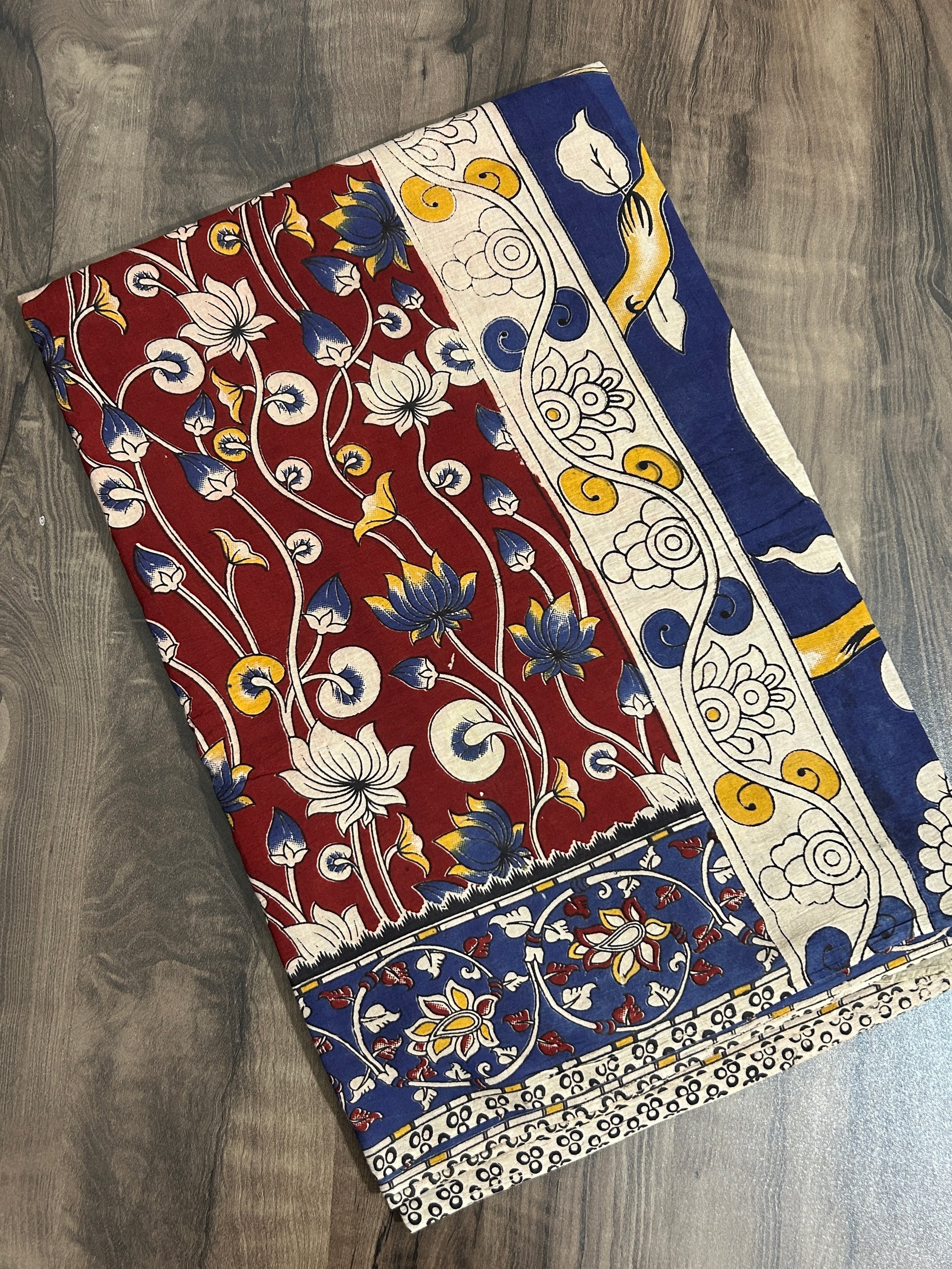 Kalamkari Cotton Saree with Blouse