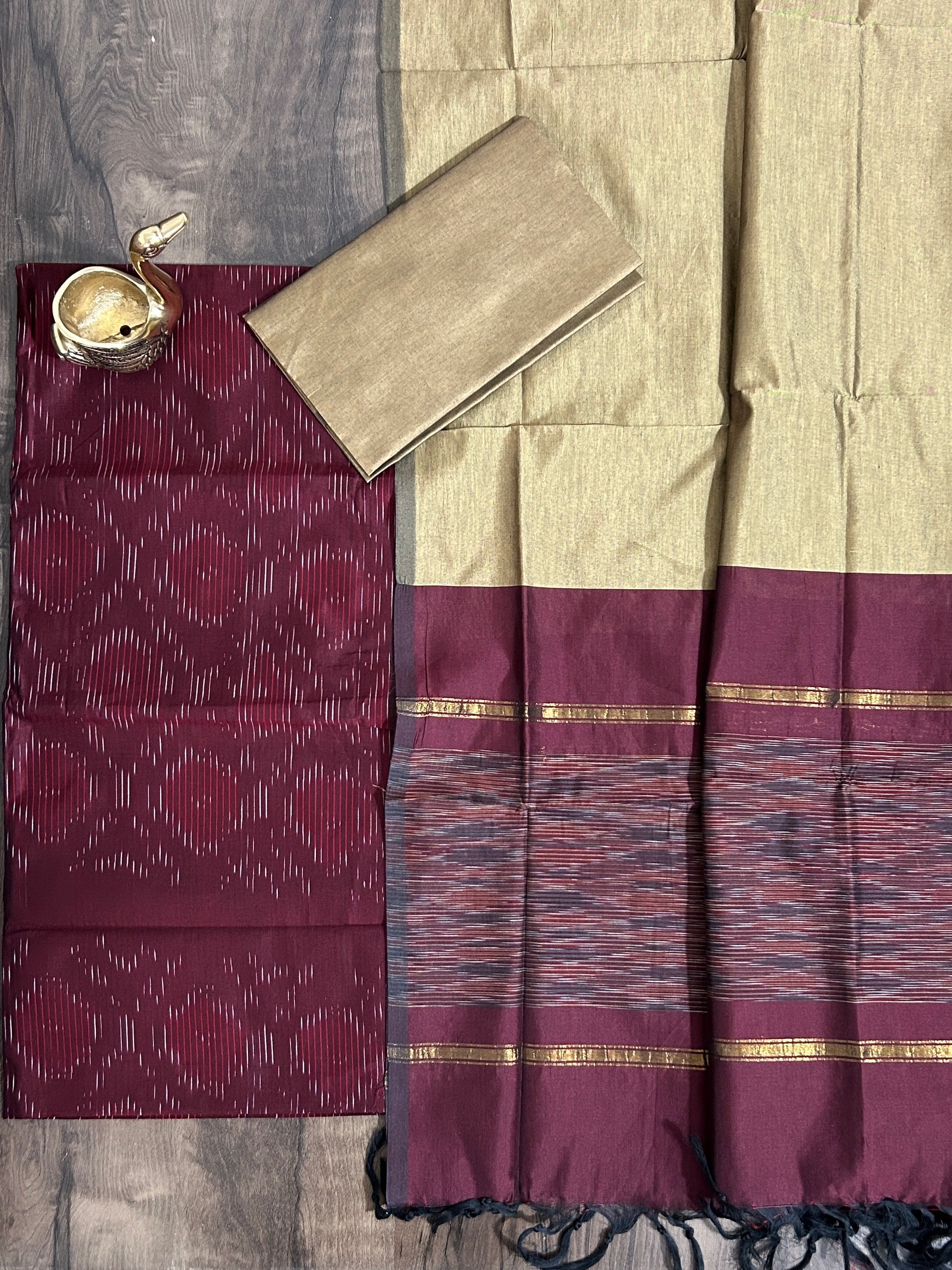 Ikat Cotton Silk Dress Material