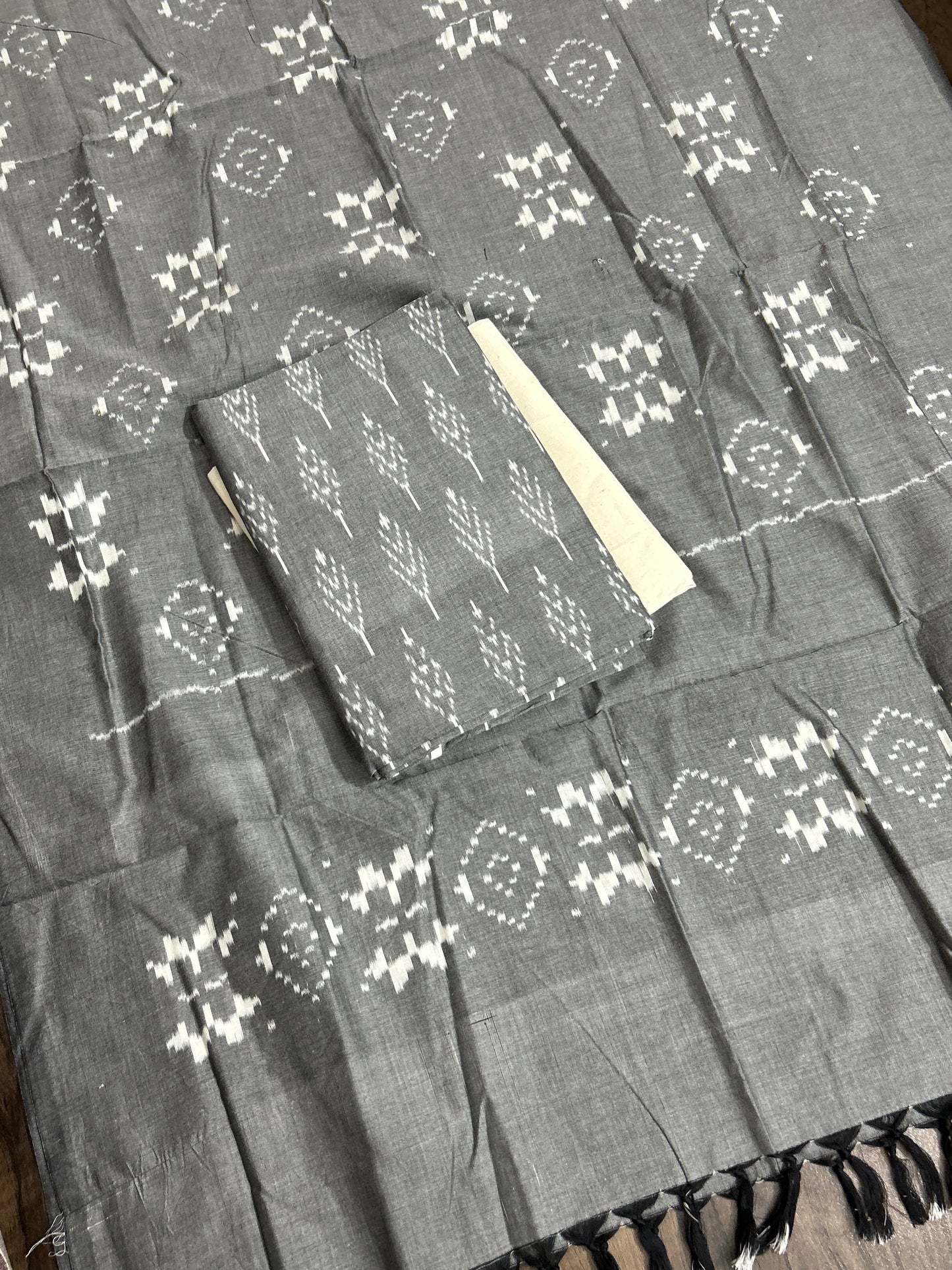 Double Ikat Mercerised Cotton Dress Material
