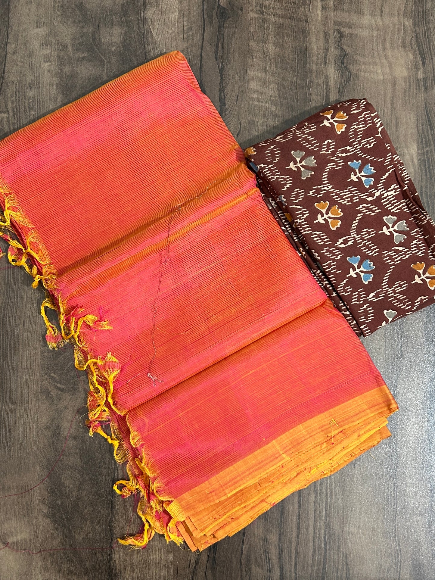 Mangalgiri Silk Cotton Saree with 2 Blouses #
