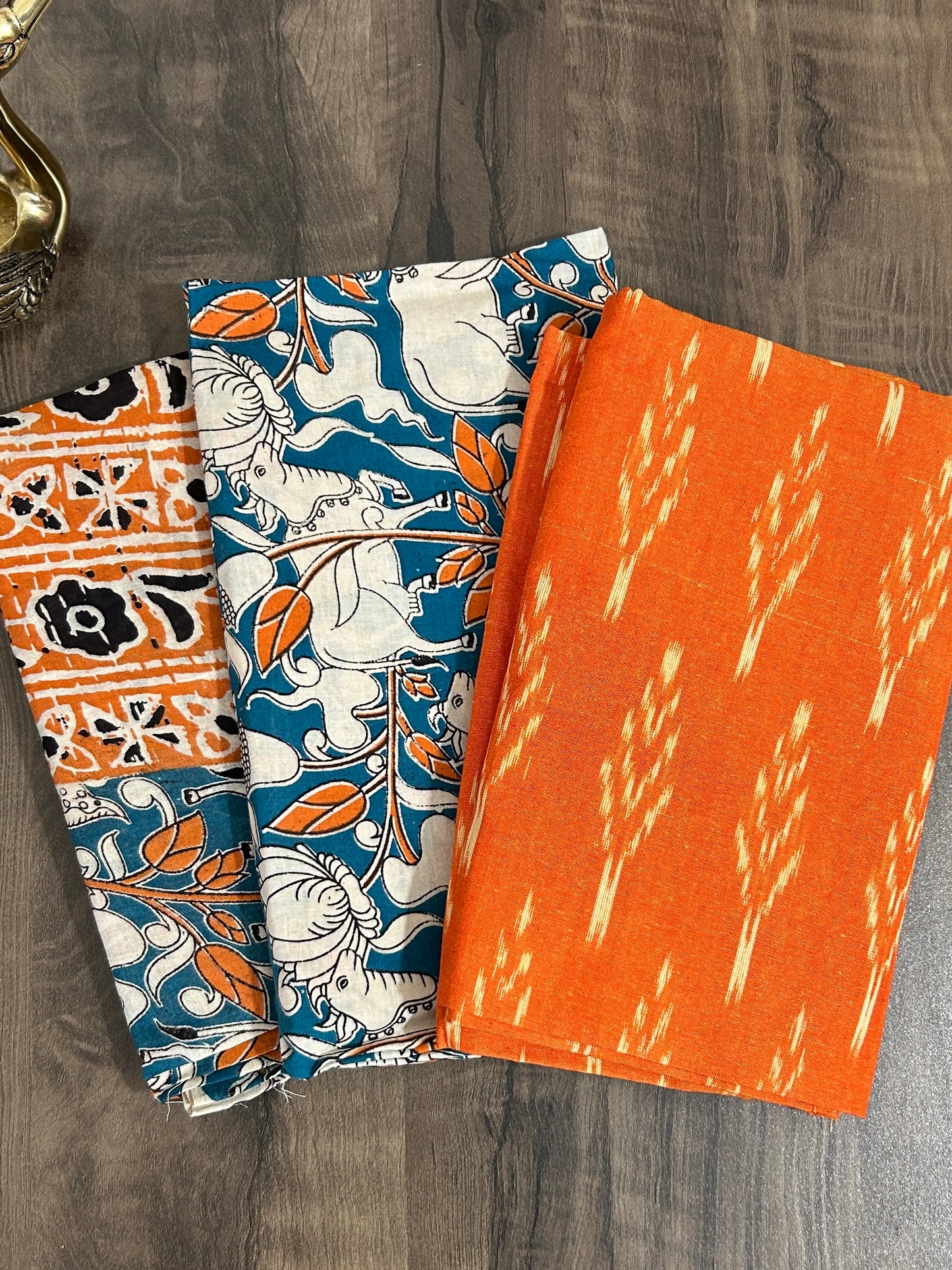 Ikat Kalamkari Cotton Dress Material