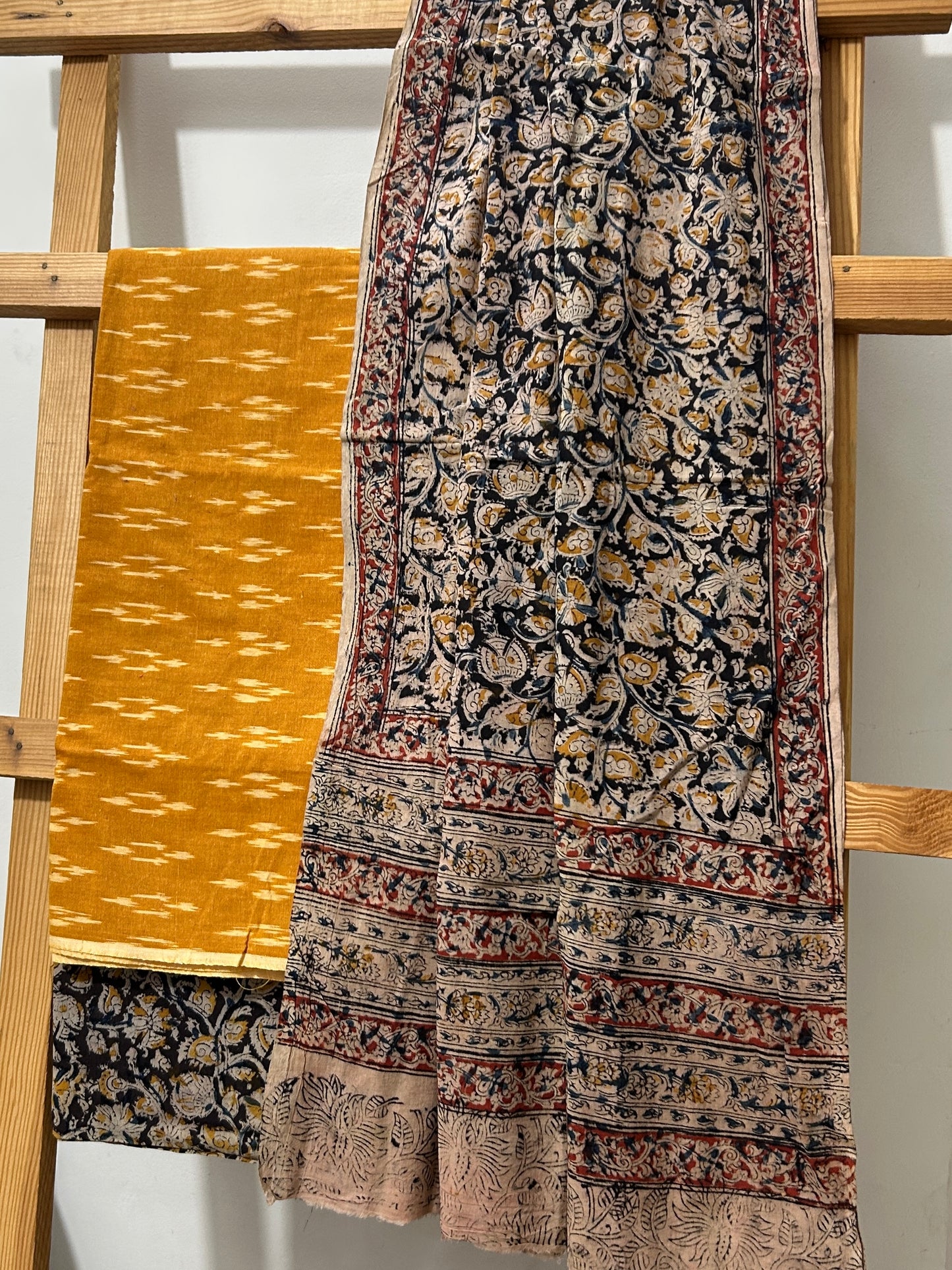 Ikat Kalamkari Cotton Dress Material