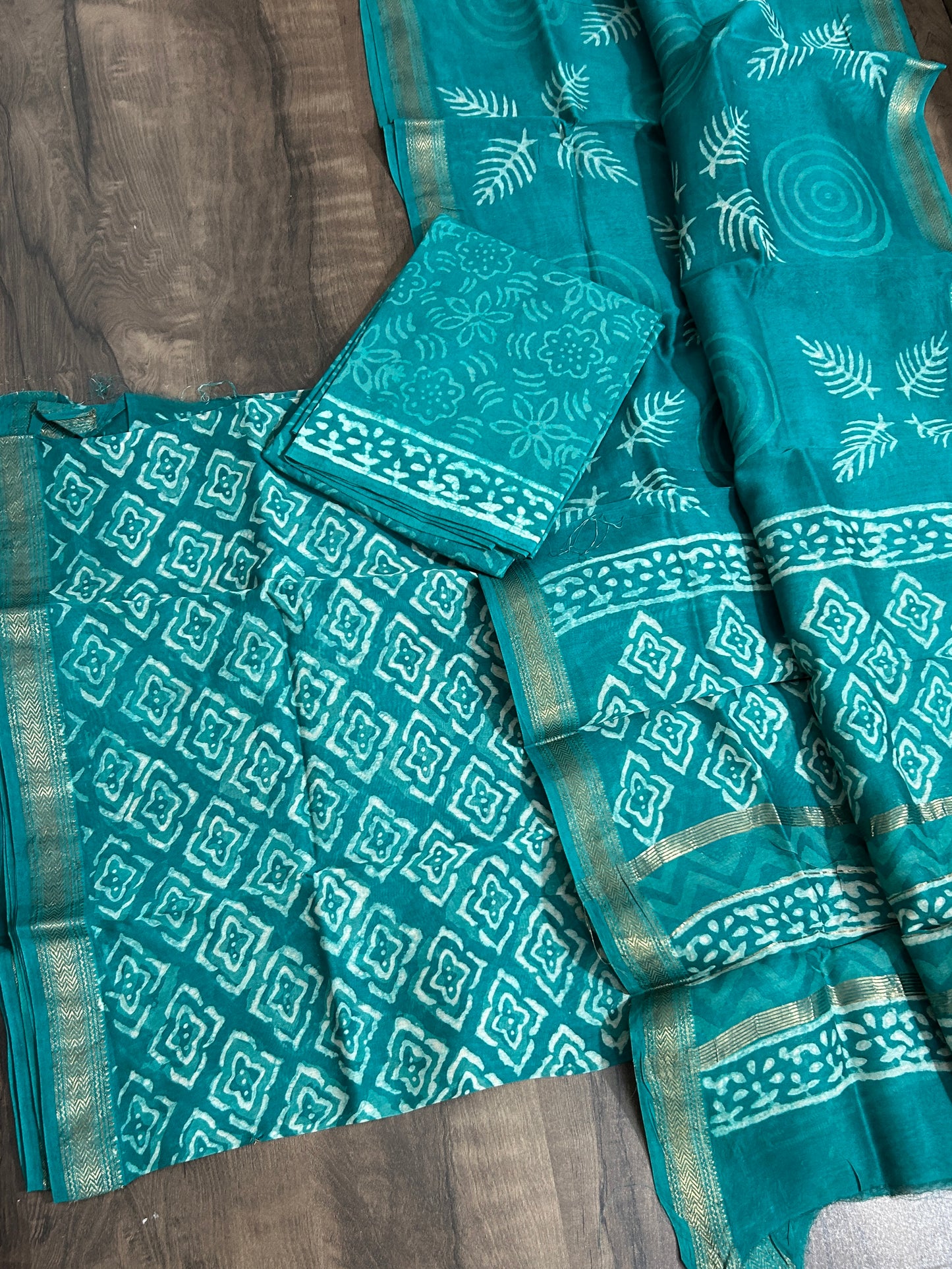 Hand BlockPrint Maheshwari Silk Cotton Dress Material