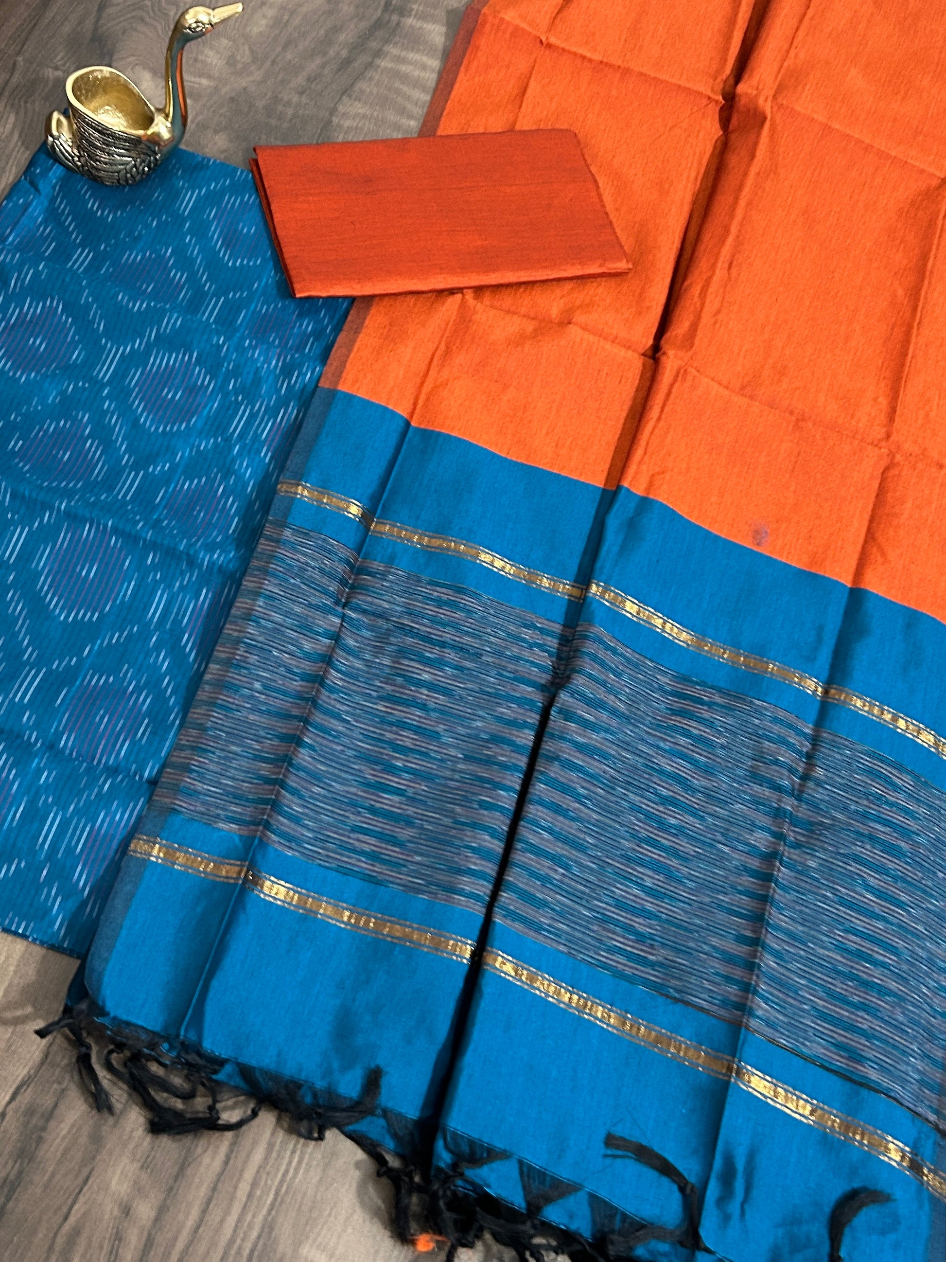 Ikat Cotton Silk Dress Material