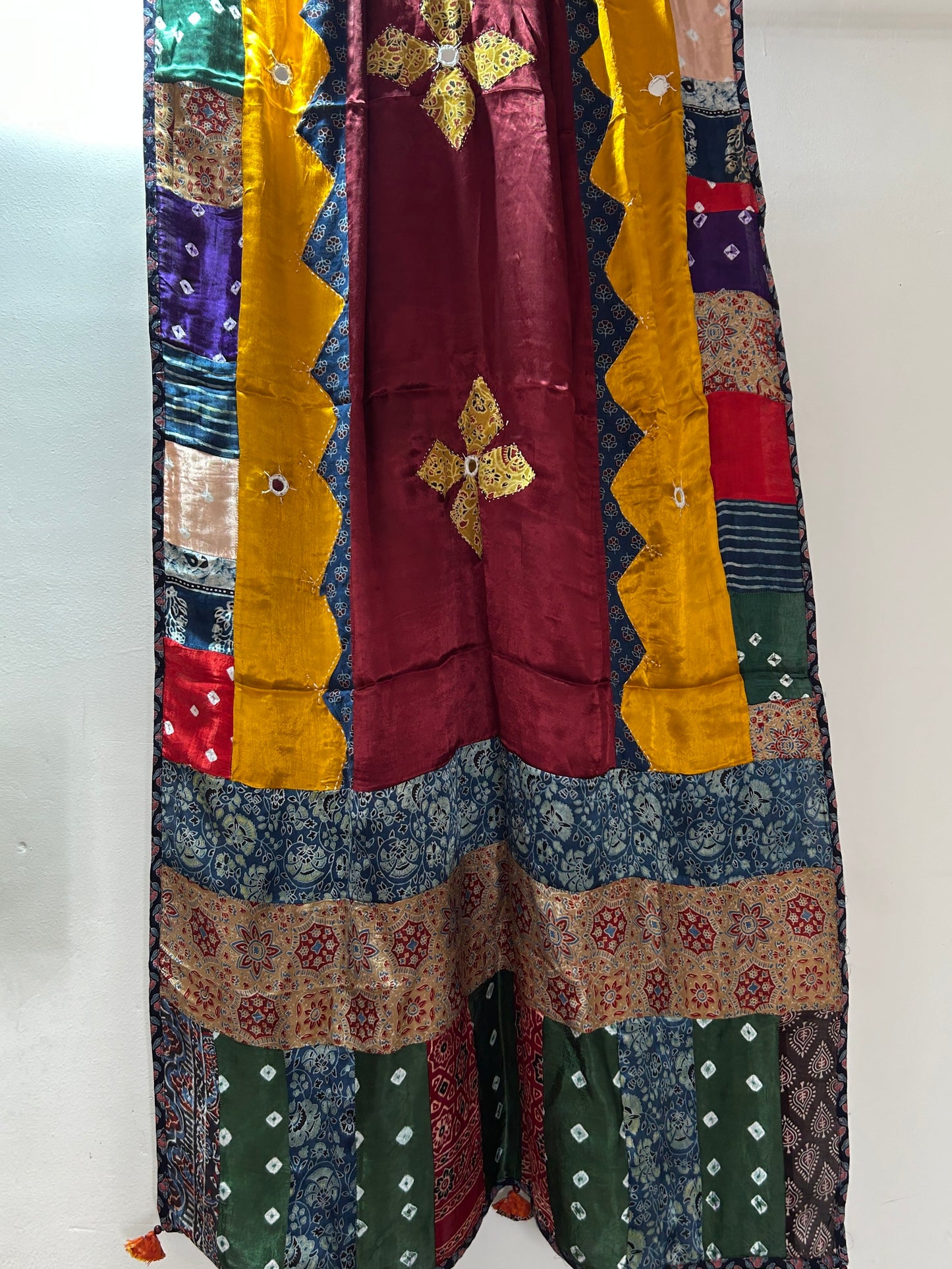 Ajrakh Patch Work Modal Silk Dupatta