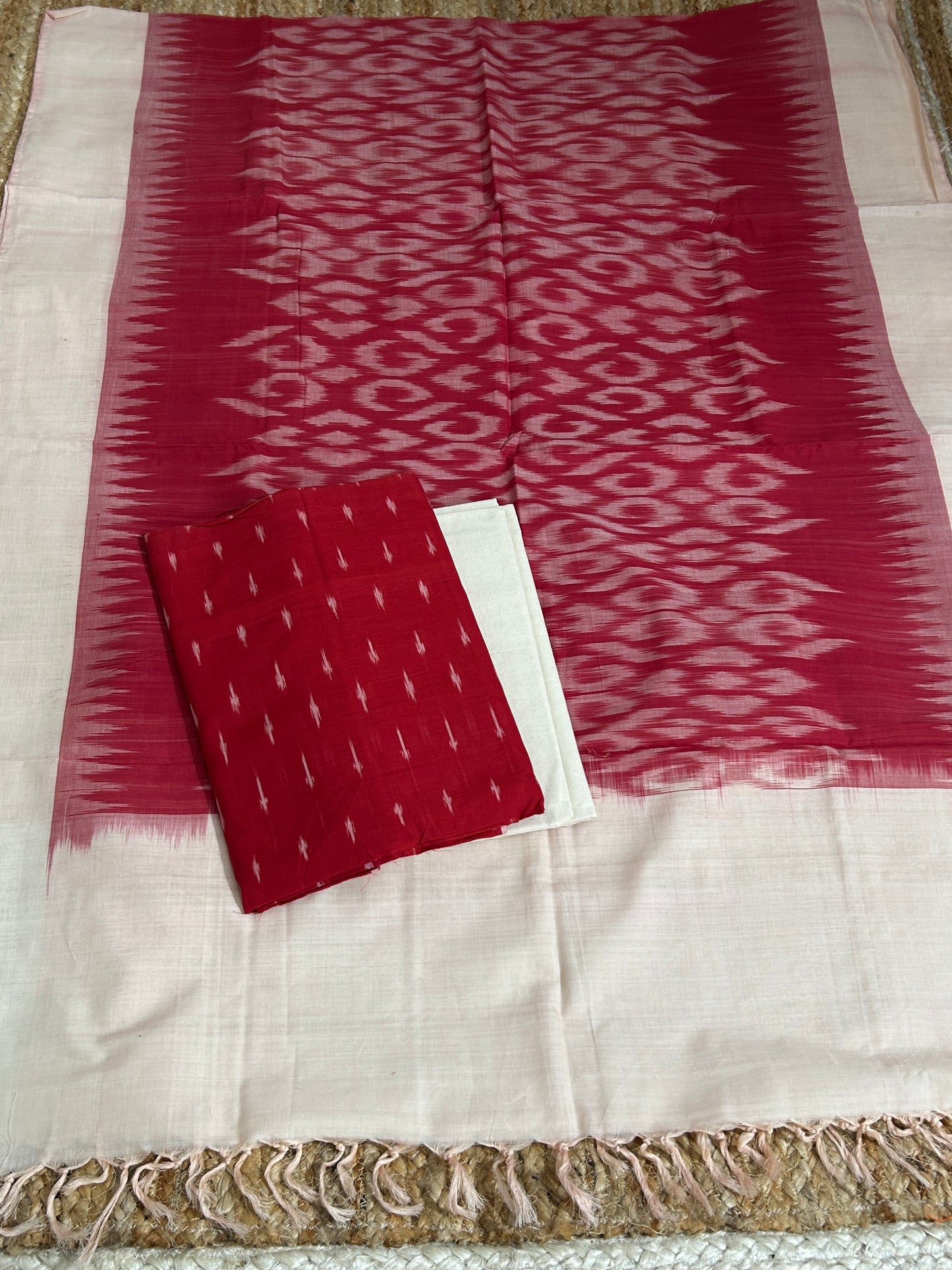 Double Ikat Mercerised Cotton Dress Material