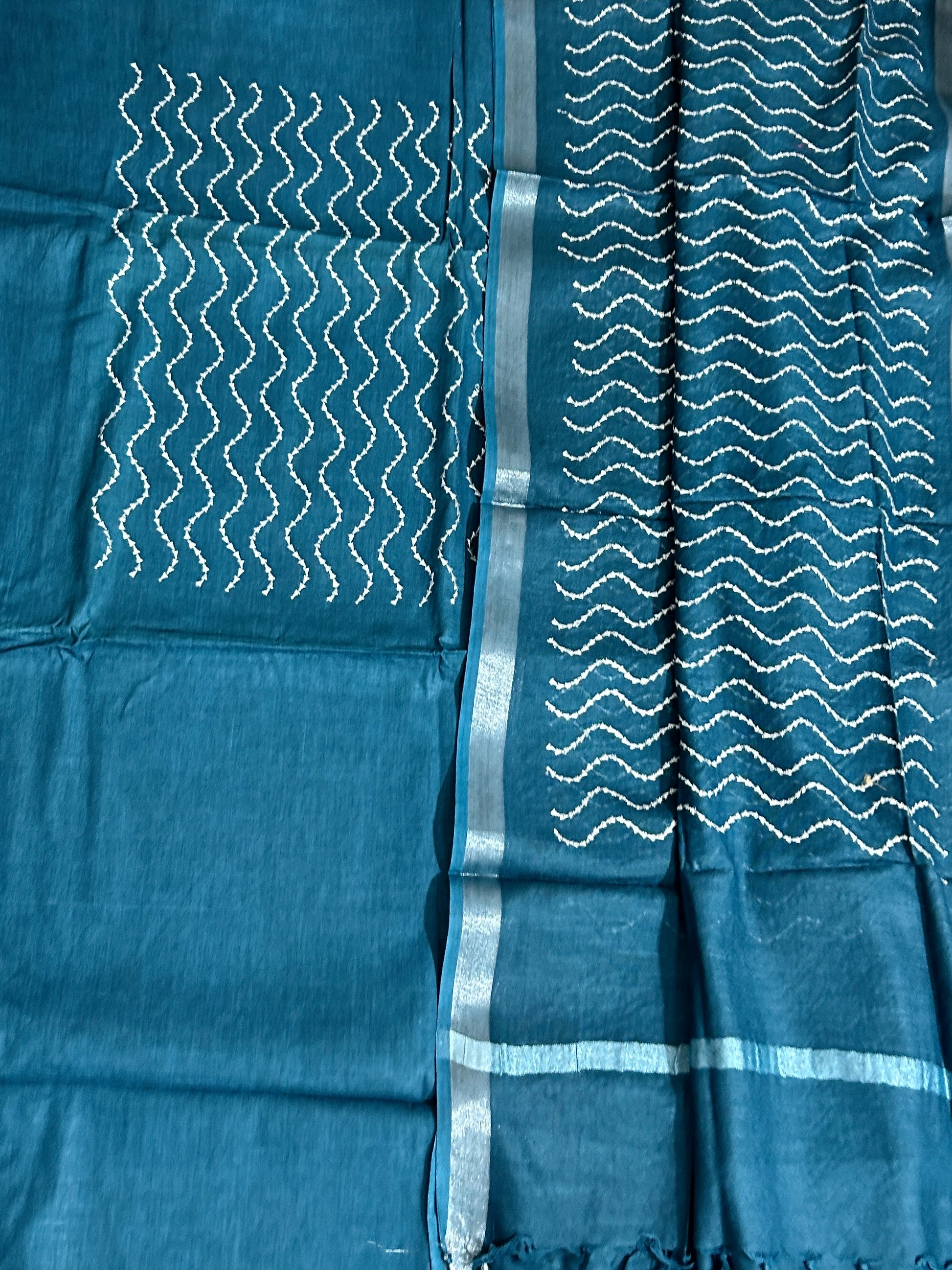 Pure Linen Embroidered Dress Material