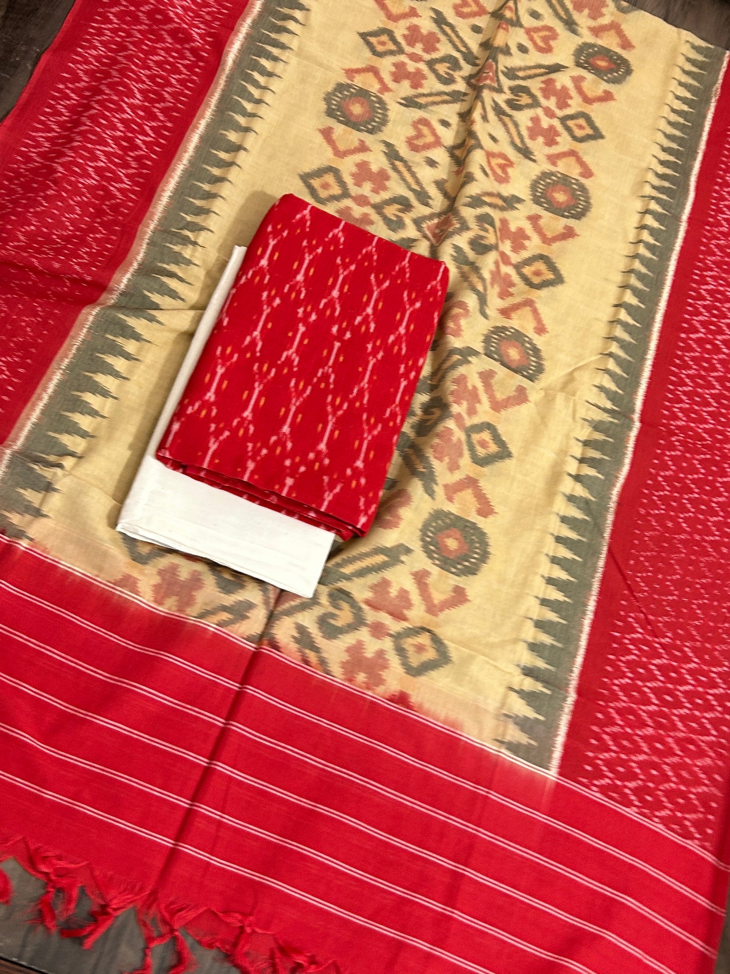Double Ikat Cotton Dress Material