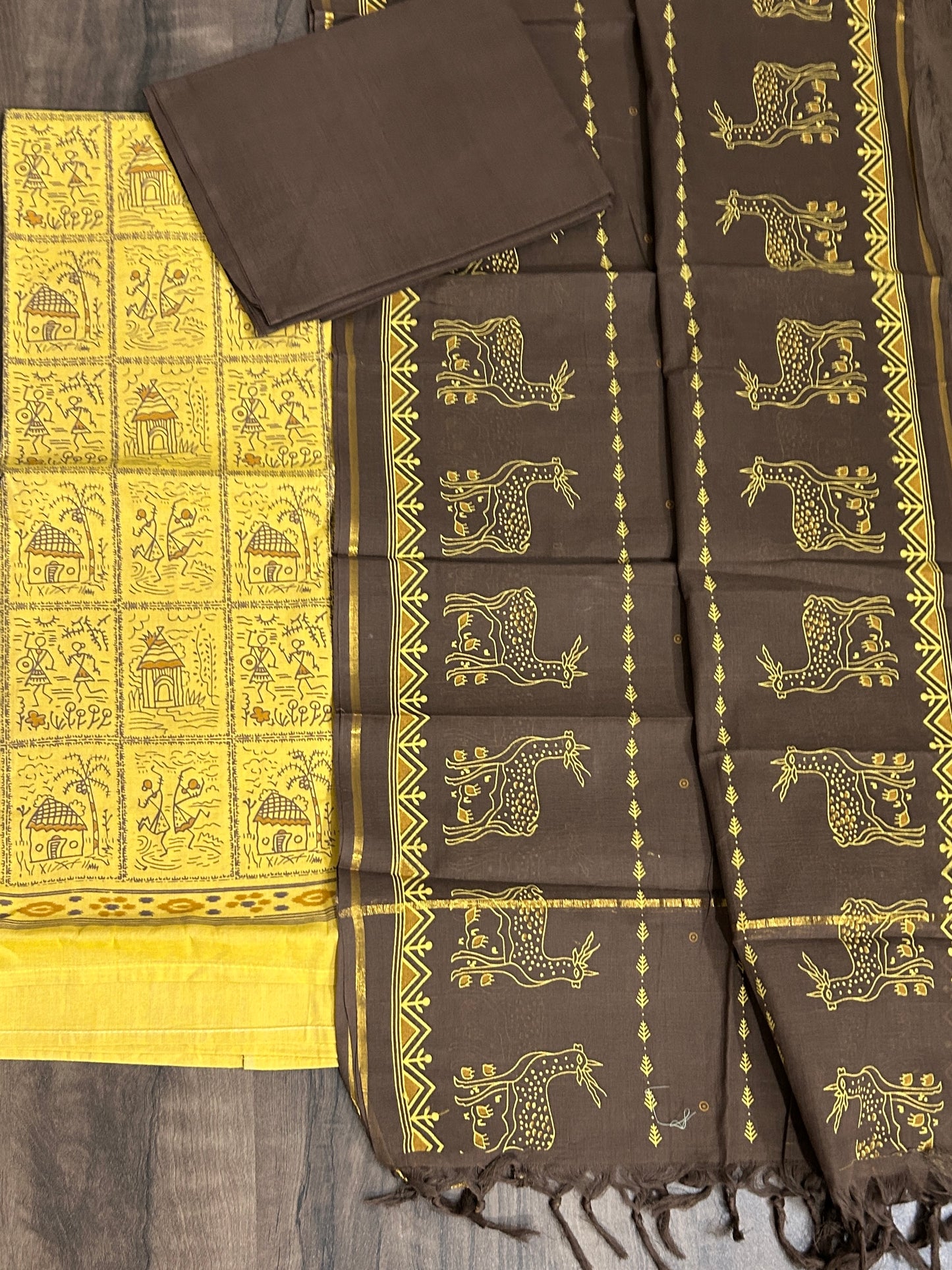 Mangalagiri Cotton Printed Dress Material