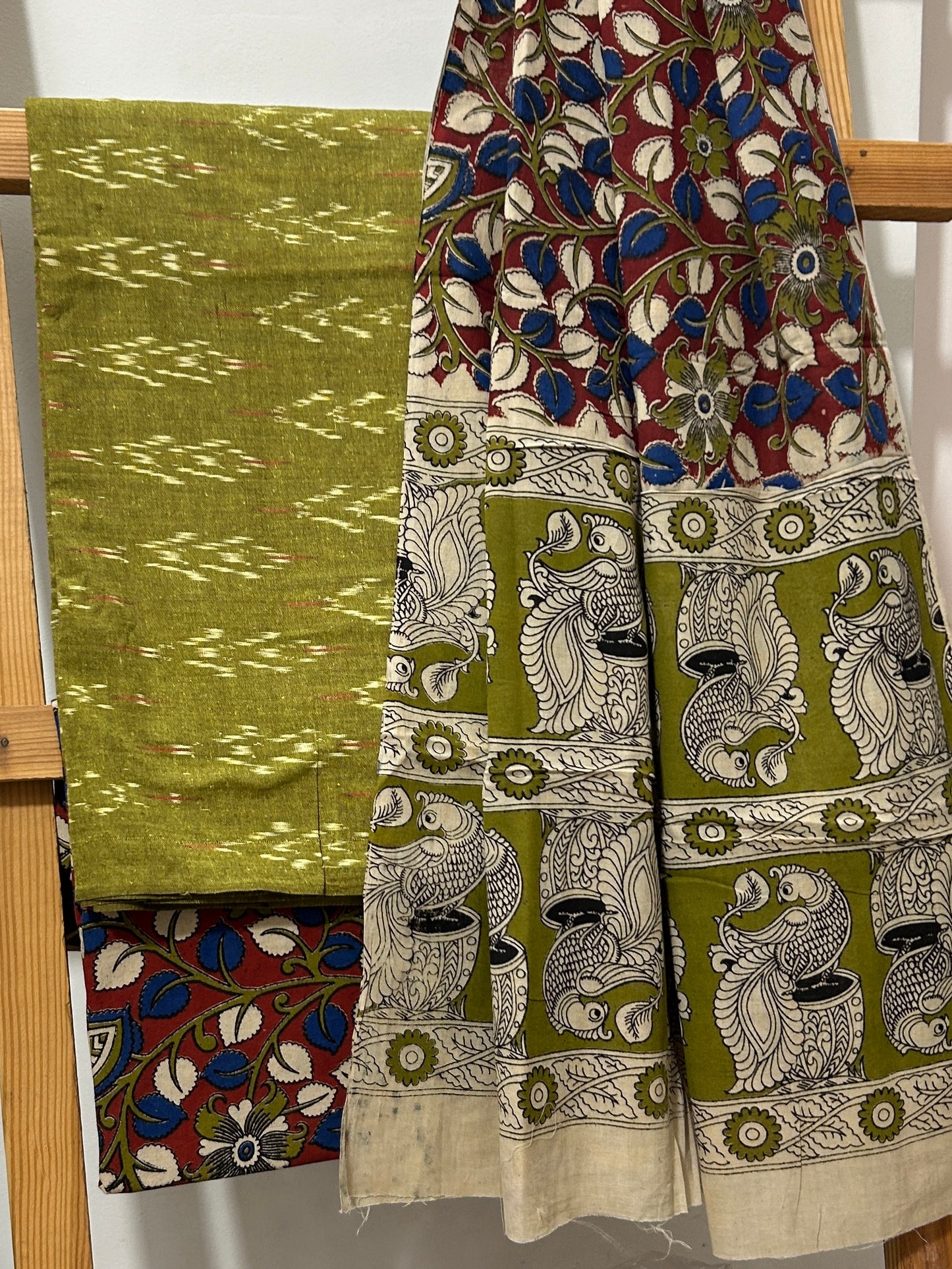 Ikat Kalamkari Cotton Dress Material