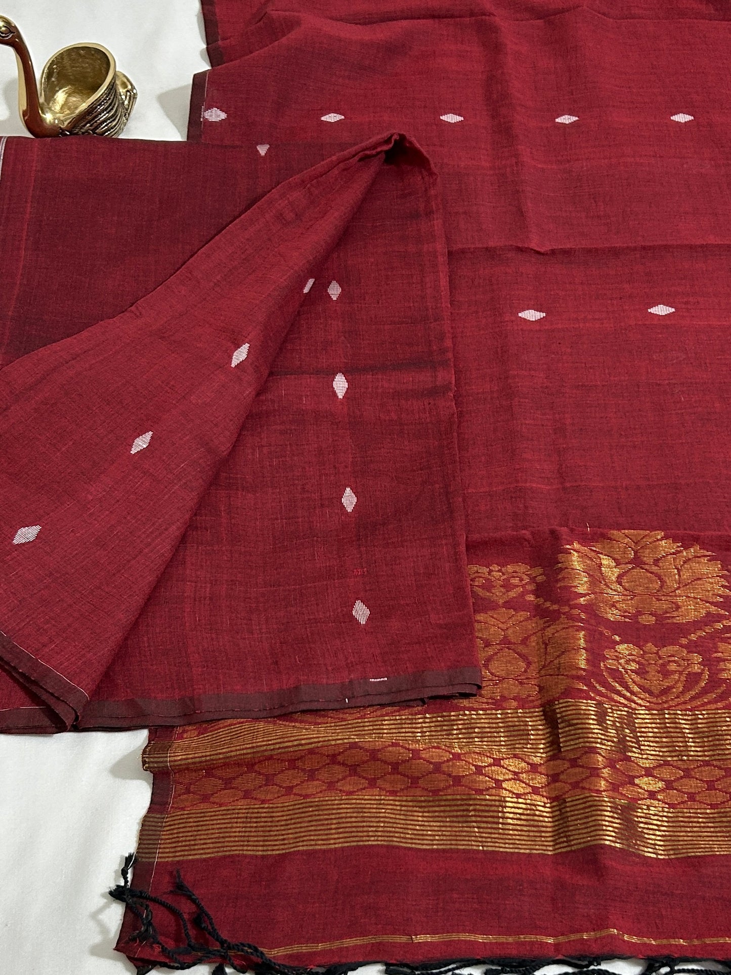 Jamdani Linen Cotton 2 pc Dress Material