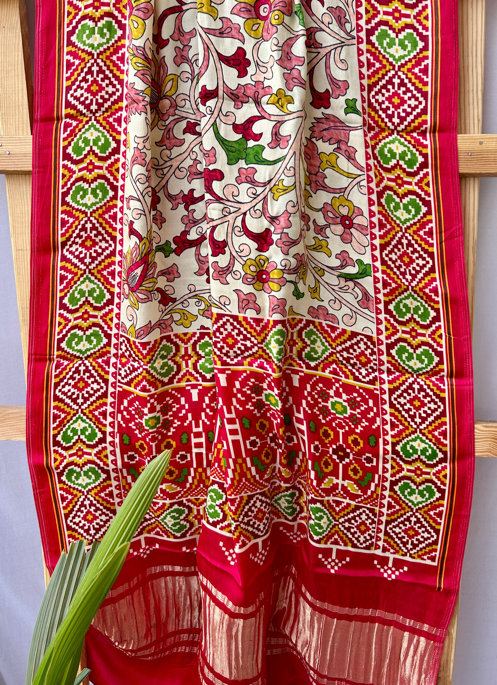 Gajji Silk Patola Print Dupatta with Tissue Pallu