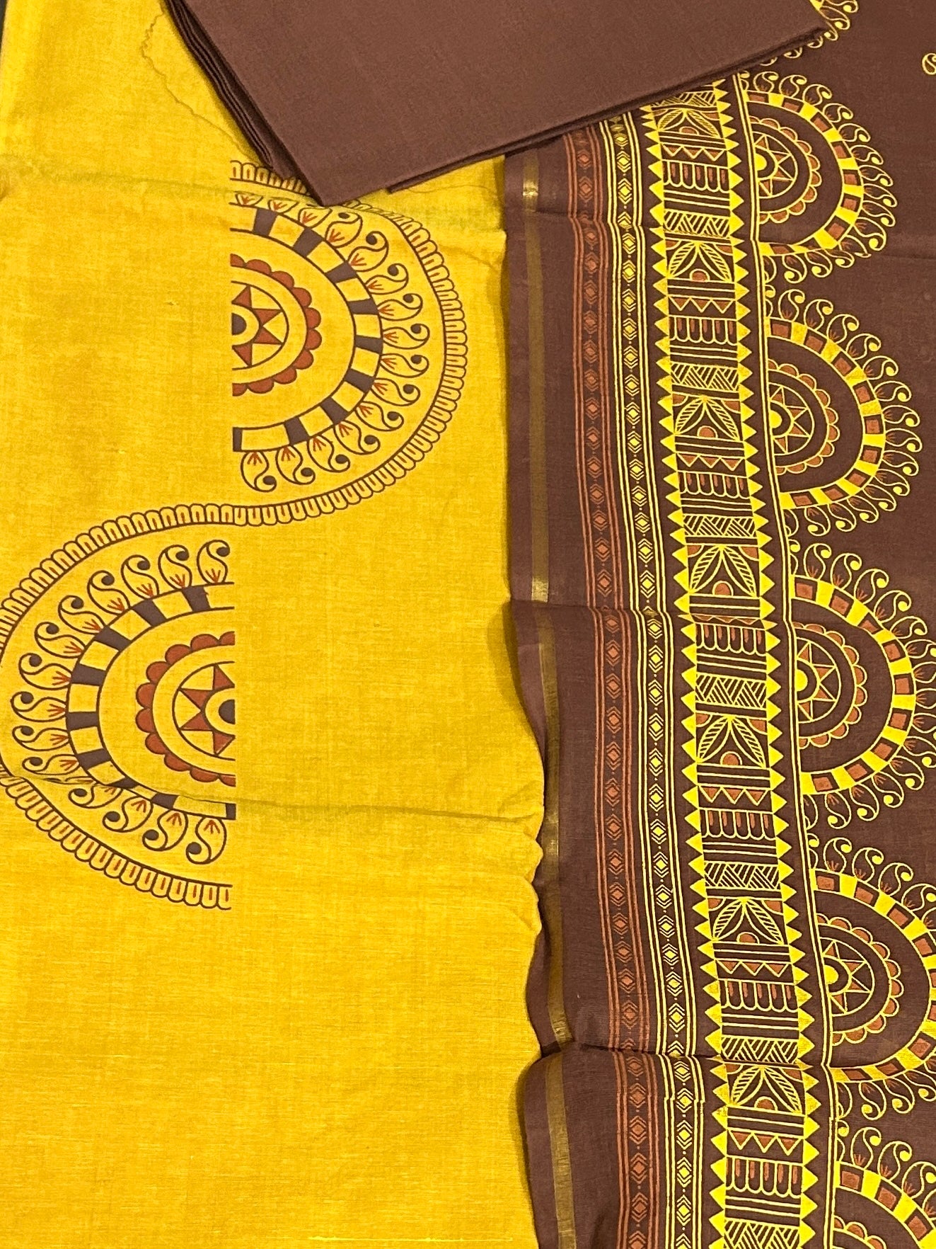 Mangalagiri Cotton Hand blockprint Dress Material