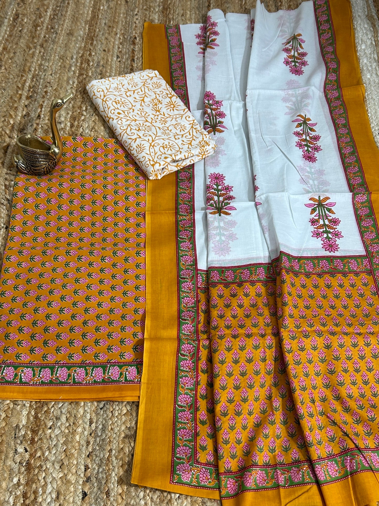 Hand BlockPrint Cotton Dress Material with Cotton Dupatta *