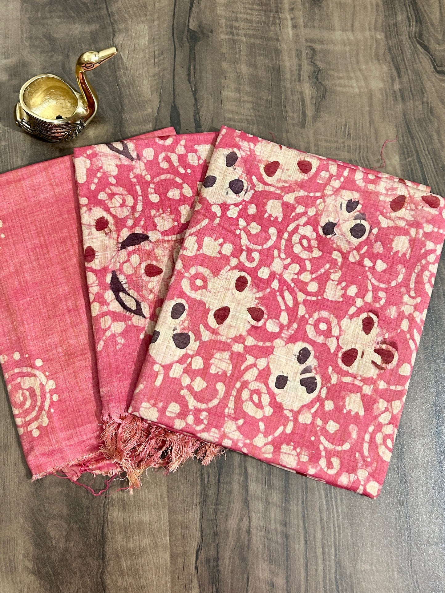 Batik Tussar Silk Cotton Dress Material