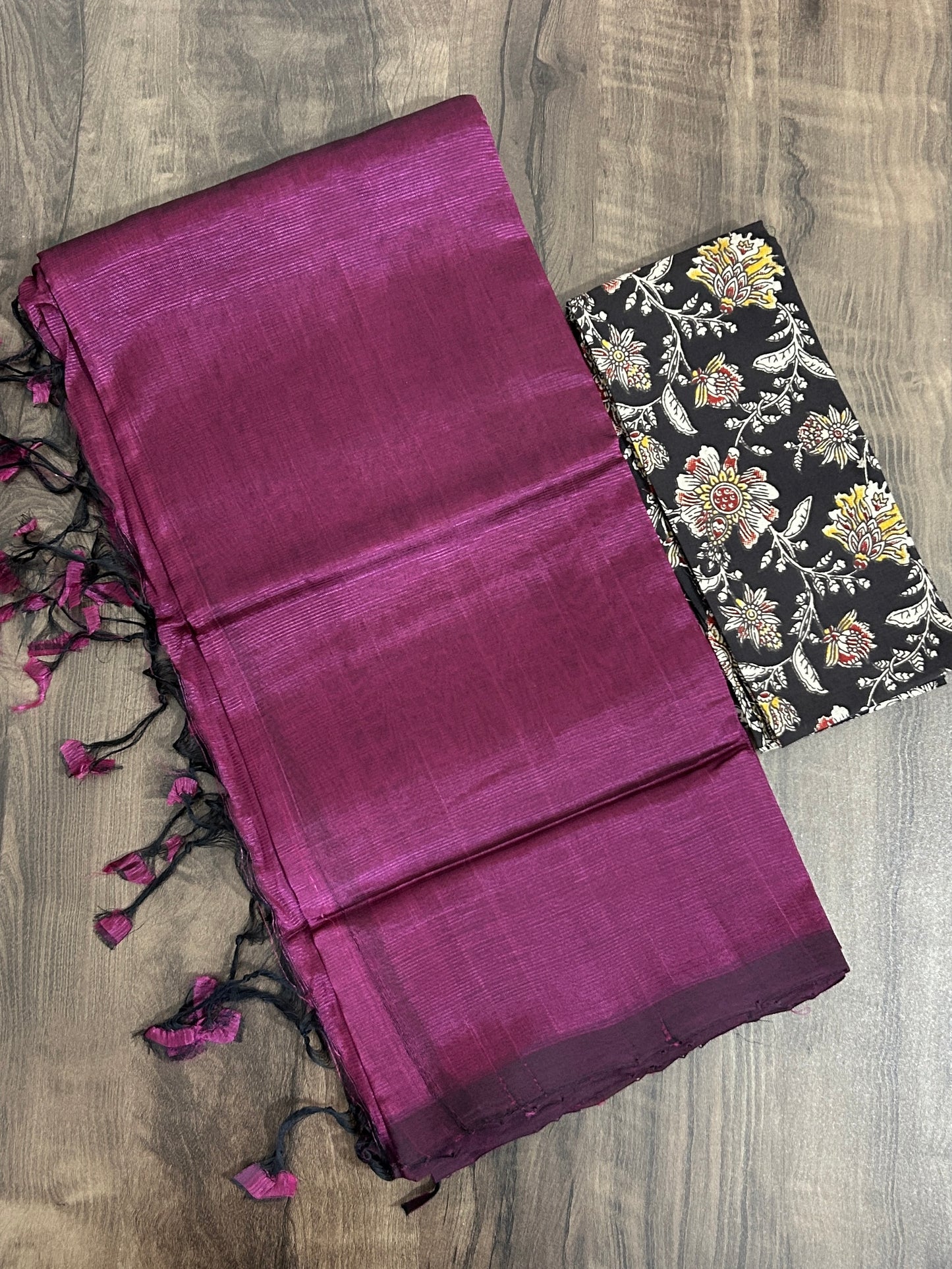 Mangalgiri Silk Cotton Saree with Extra kalamkari Blouse