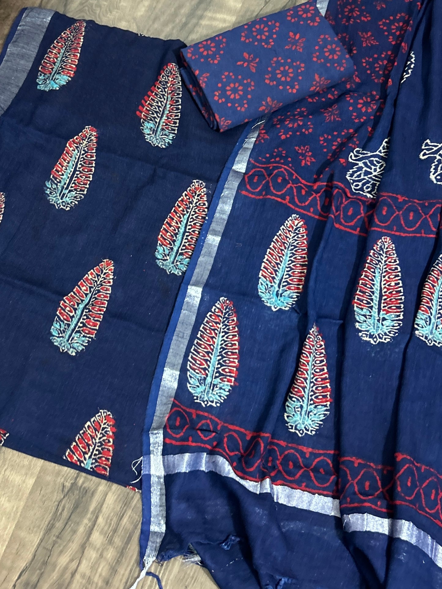 Hand BlockPrint Linen Cotton Dress Material