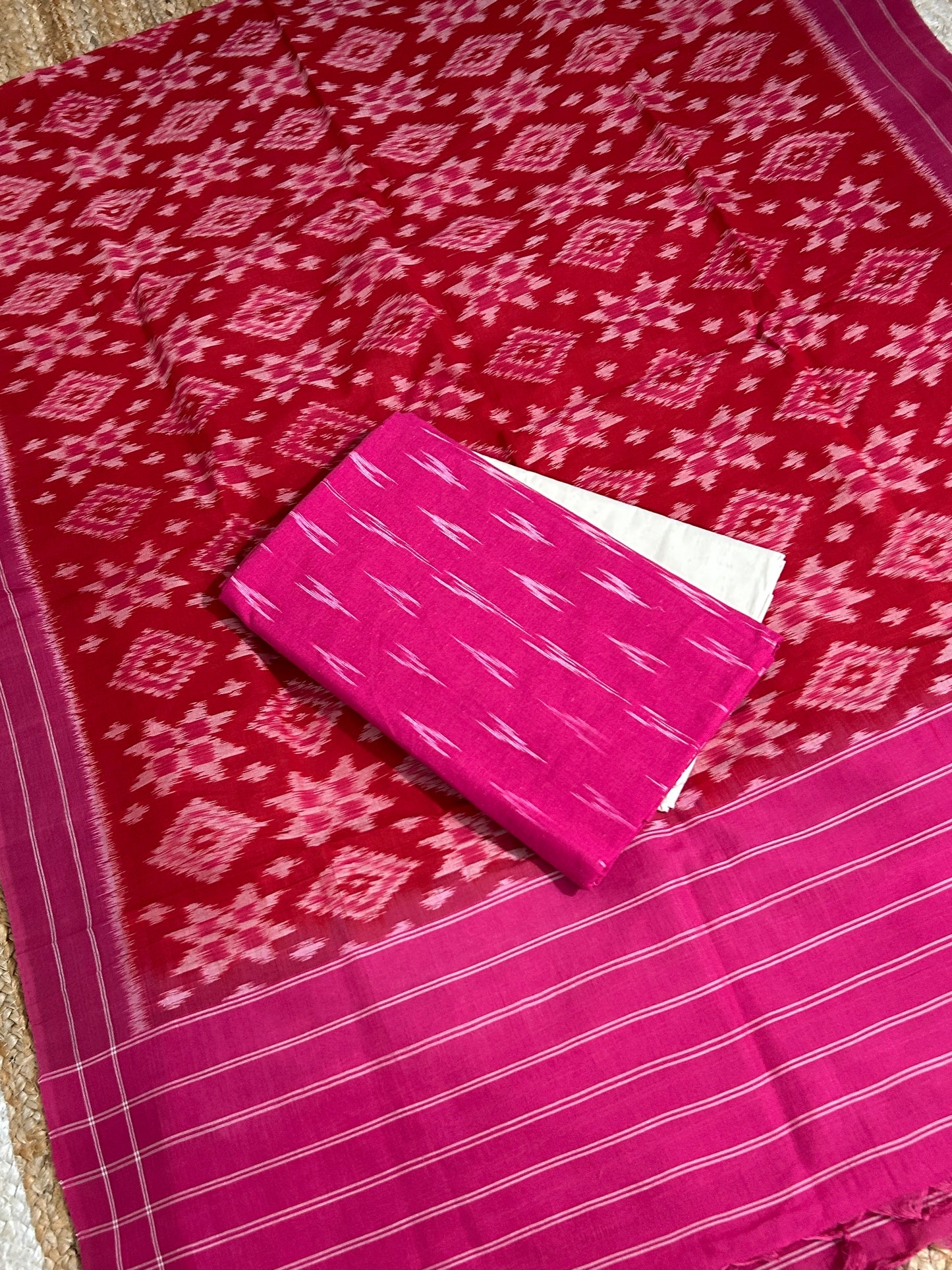 Double Ikat Cotton Dress Material