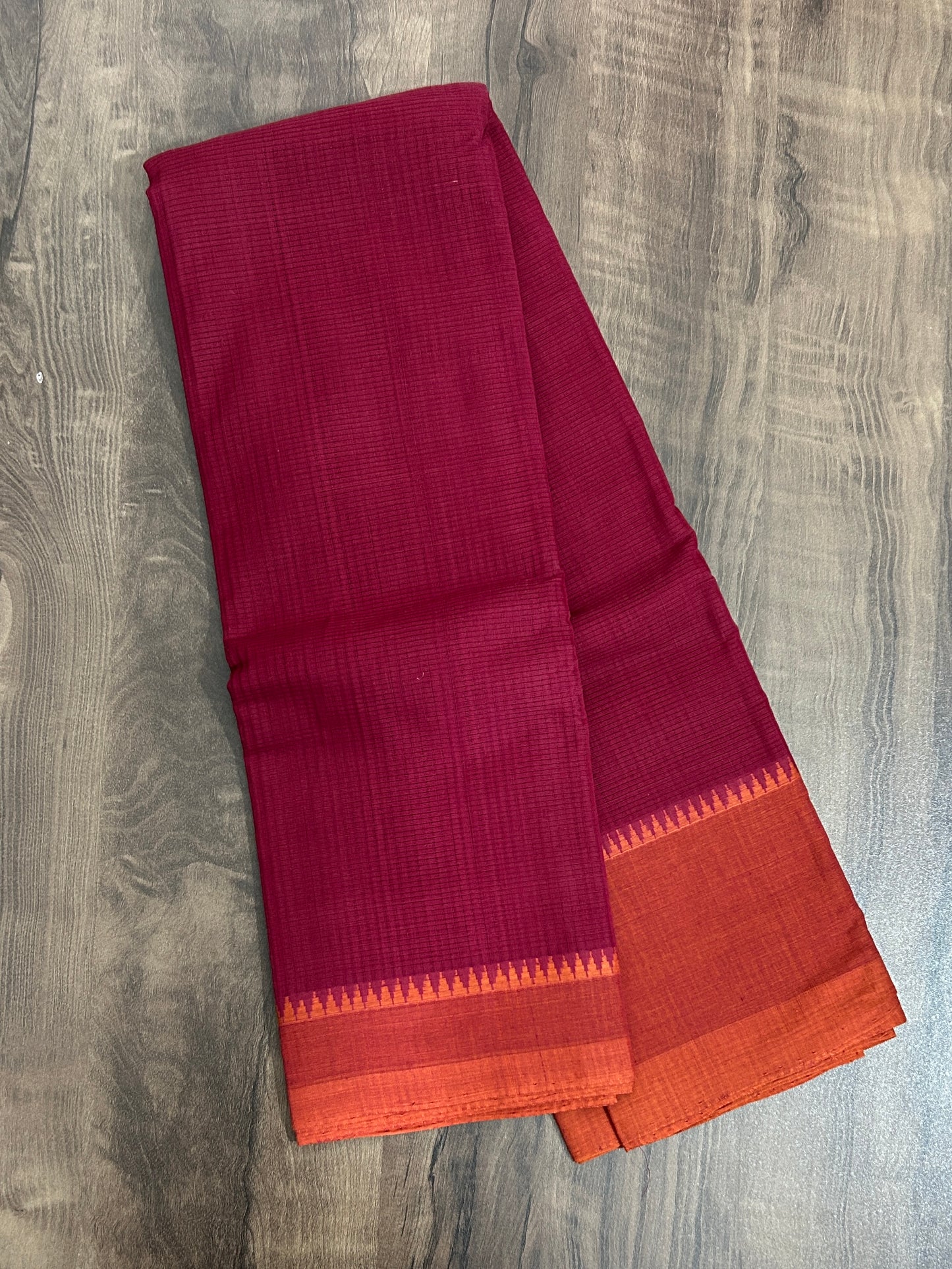 Mangalgiri Cotton Thread border Saree with Blouse #