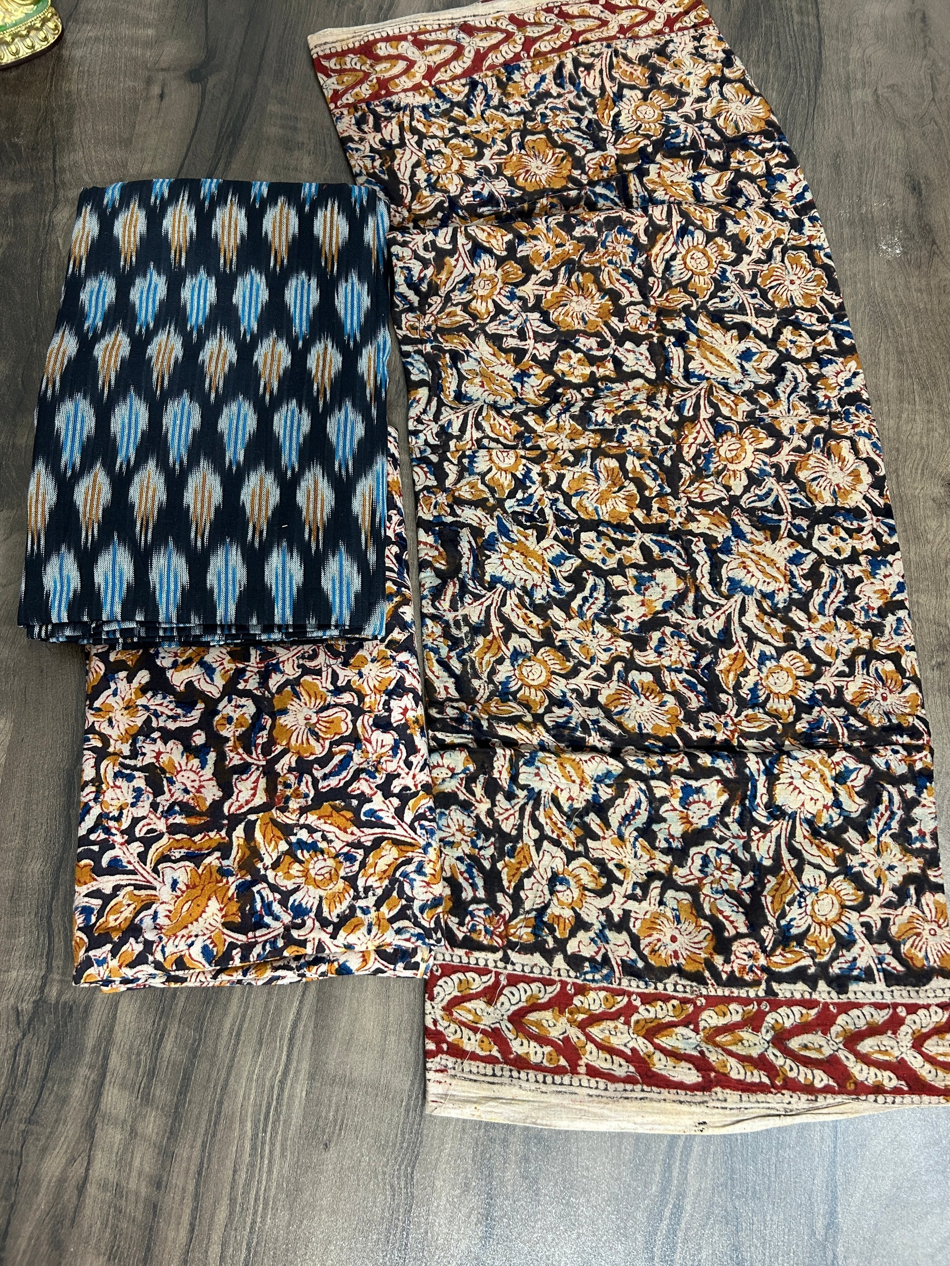 Ikat Kalamkari Cotton Dress Material